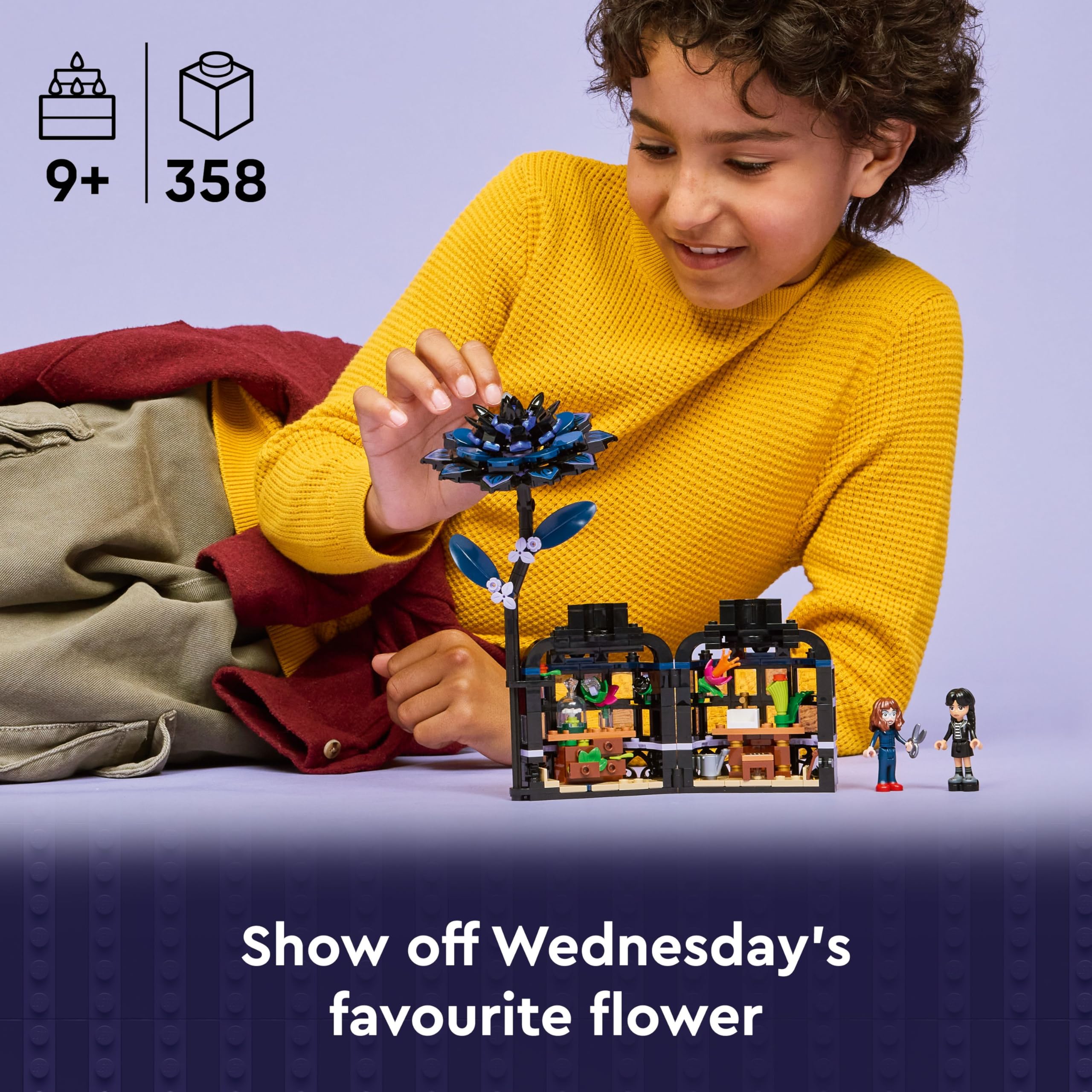 LEGO Wednesday Black Dahlia Flower Toy - Buildable Play and Display Set for 9+ 10