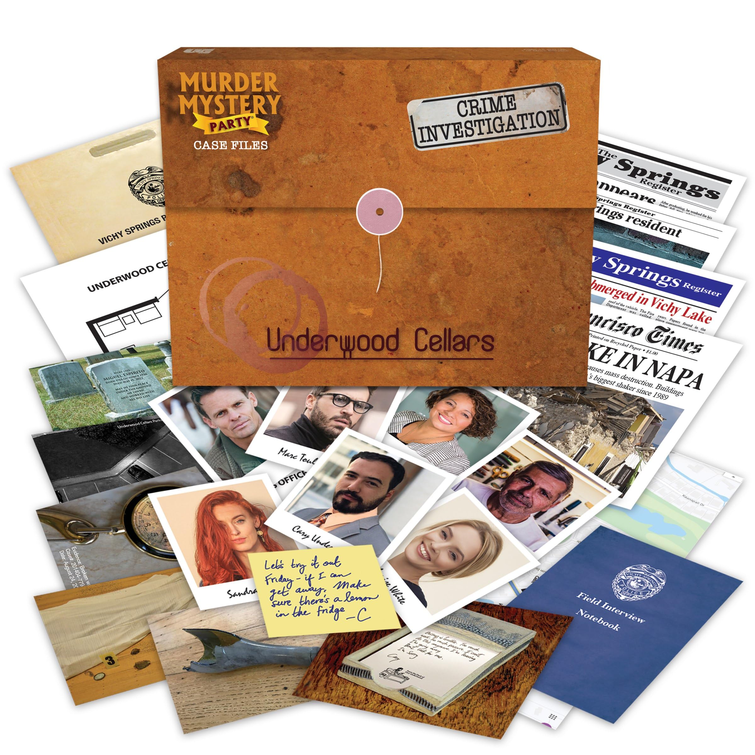 Murder Mystery Party Underwood Cellars Case Files Board Game