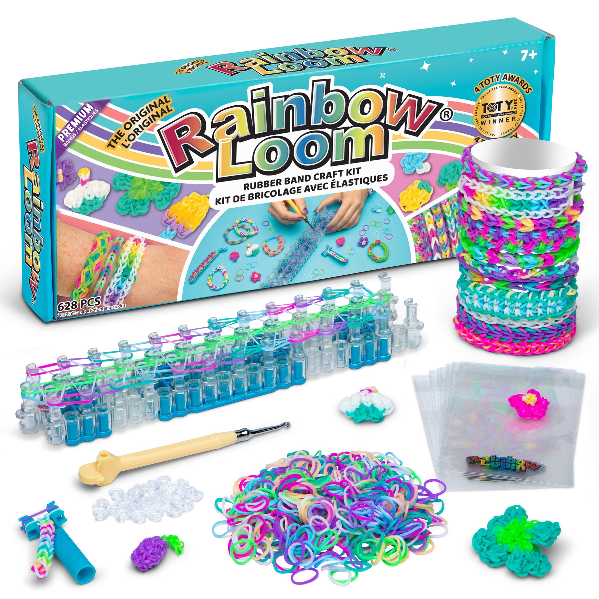 Rainbow Loom Original Loom Band Kit | Rubber Band Bracelet Kit with Loom & 600 Bands