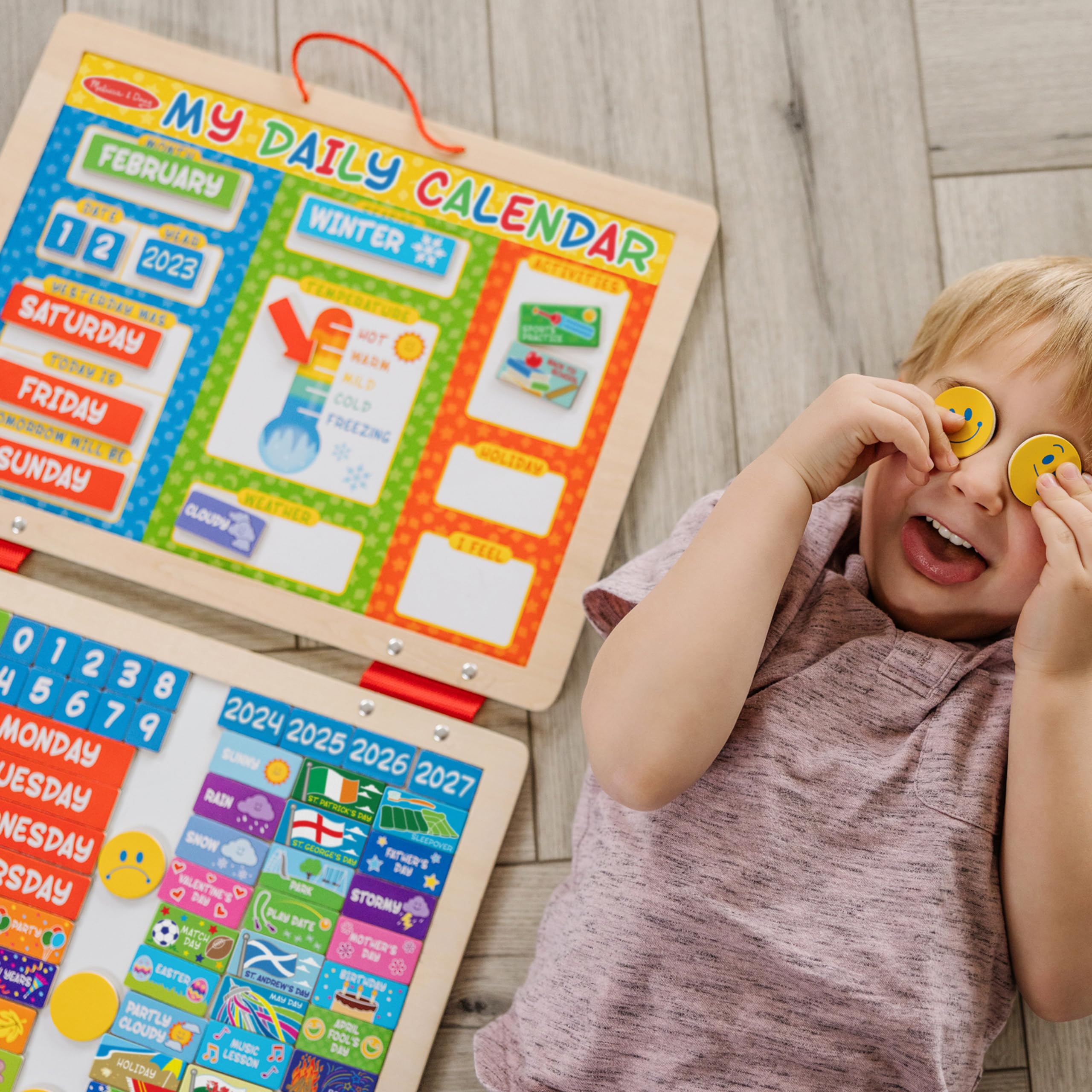 Melissa & Doug My First Daily Magnetic Calendar - Educational Wooden Toy for Kids 3+ 8