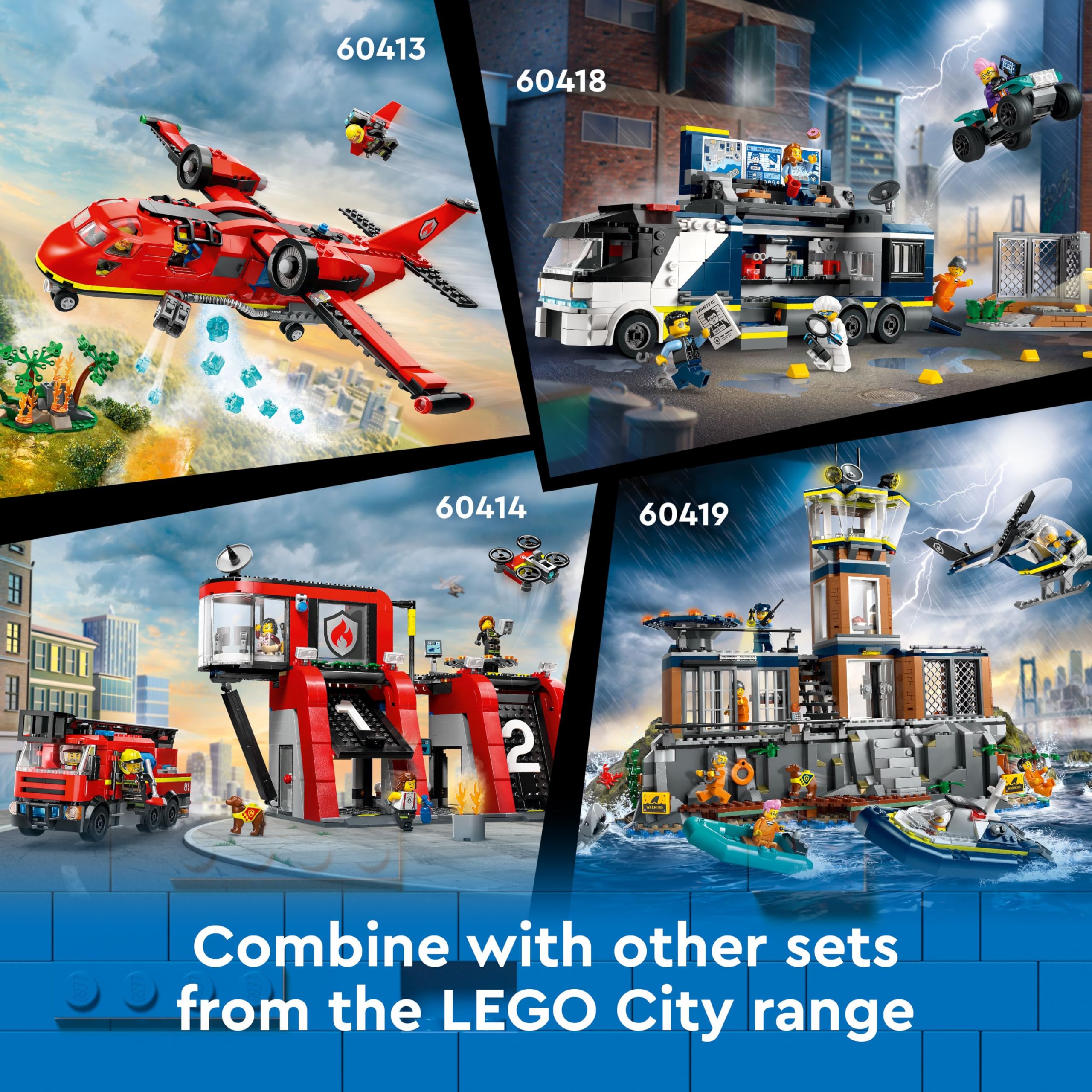 LEGO City Fire Station with Fire Engine Toy Playset | Model 60414 | Ages 6+ 8