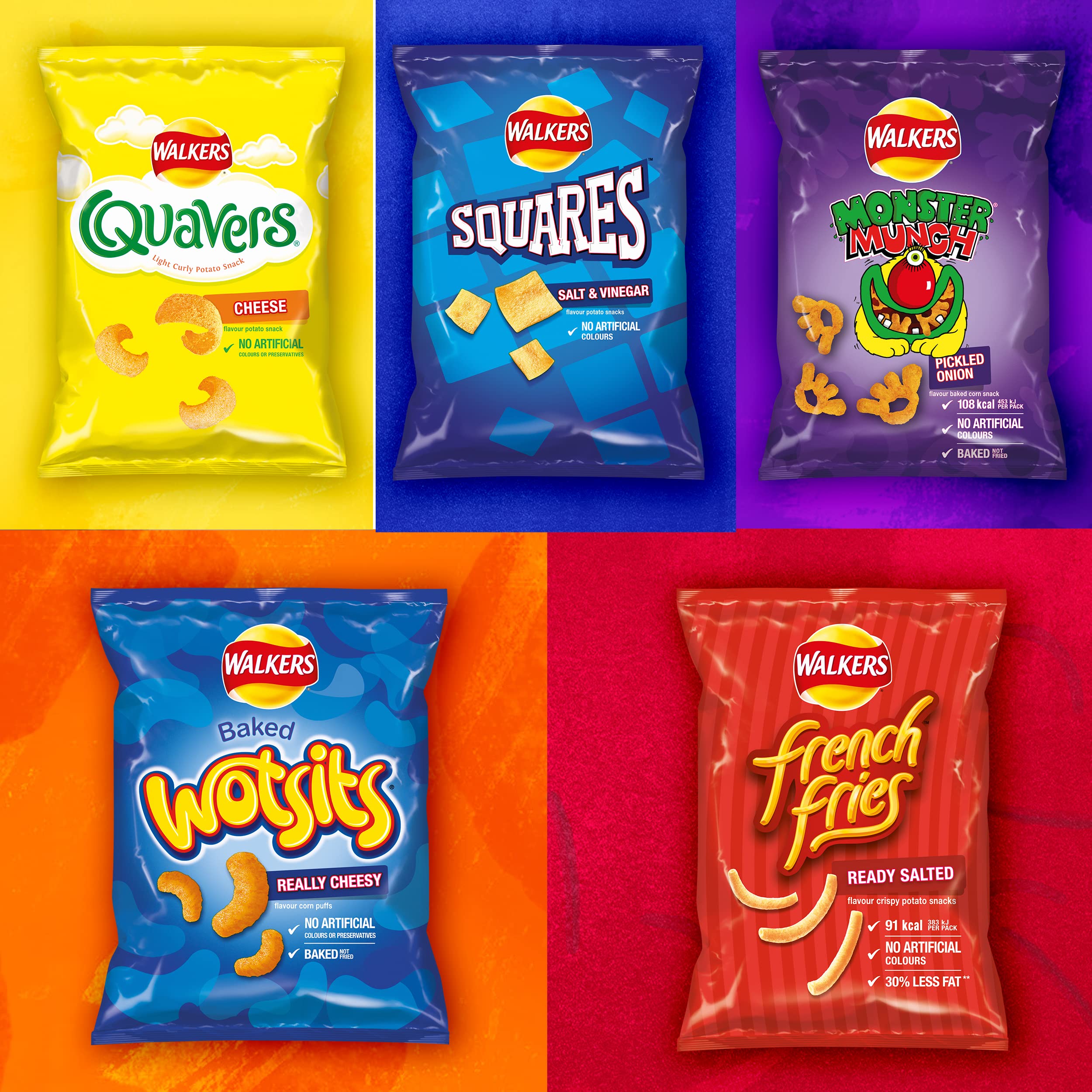 Walkers French Fries Worcester Sauce Crisps 21g - Multipack of 32 5