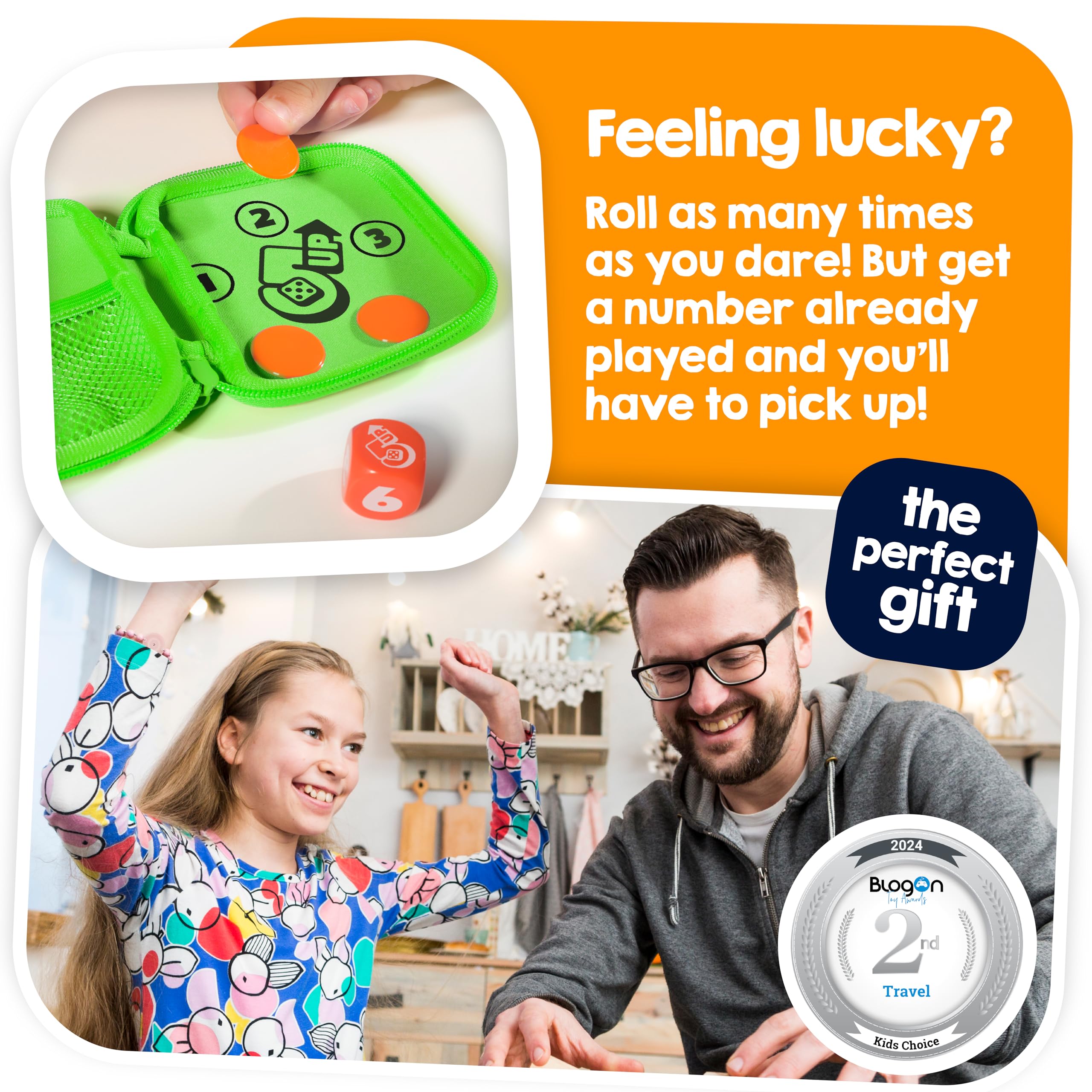 TOMY Games 5 Up Dice Game - Push Your Luck Family Board Game for 2-4 Players 9