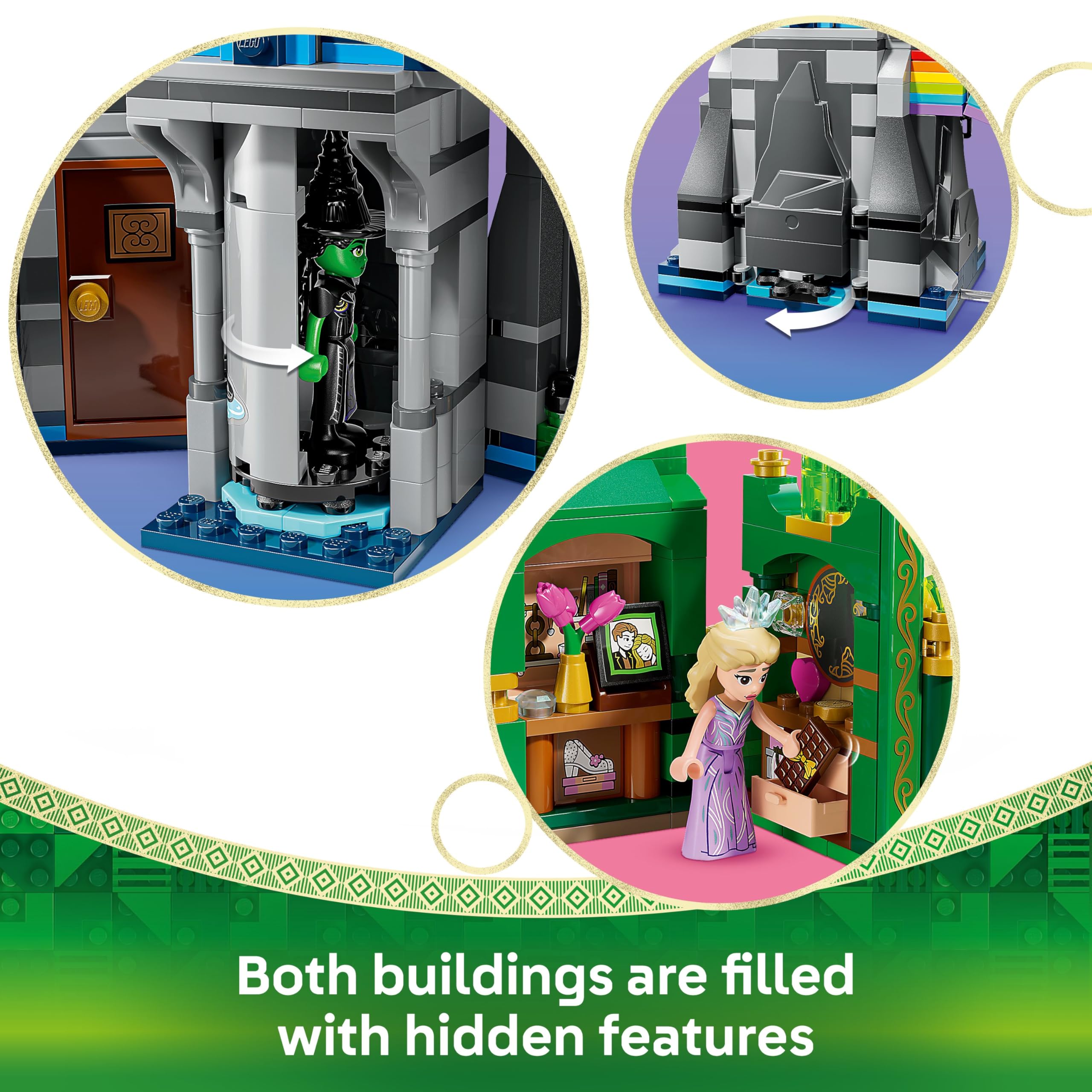 LEGO Wicked Emerald City & Kiamo Ko Castle Playset - 860-Piece Building Set for Kids 9+ 11