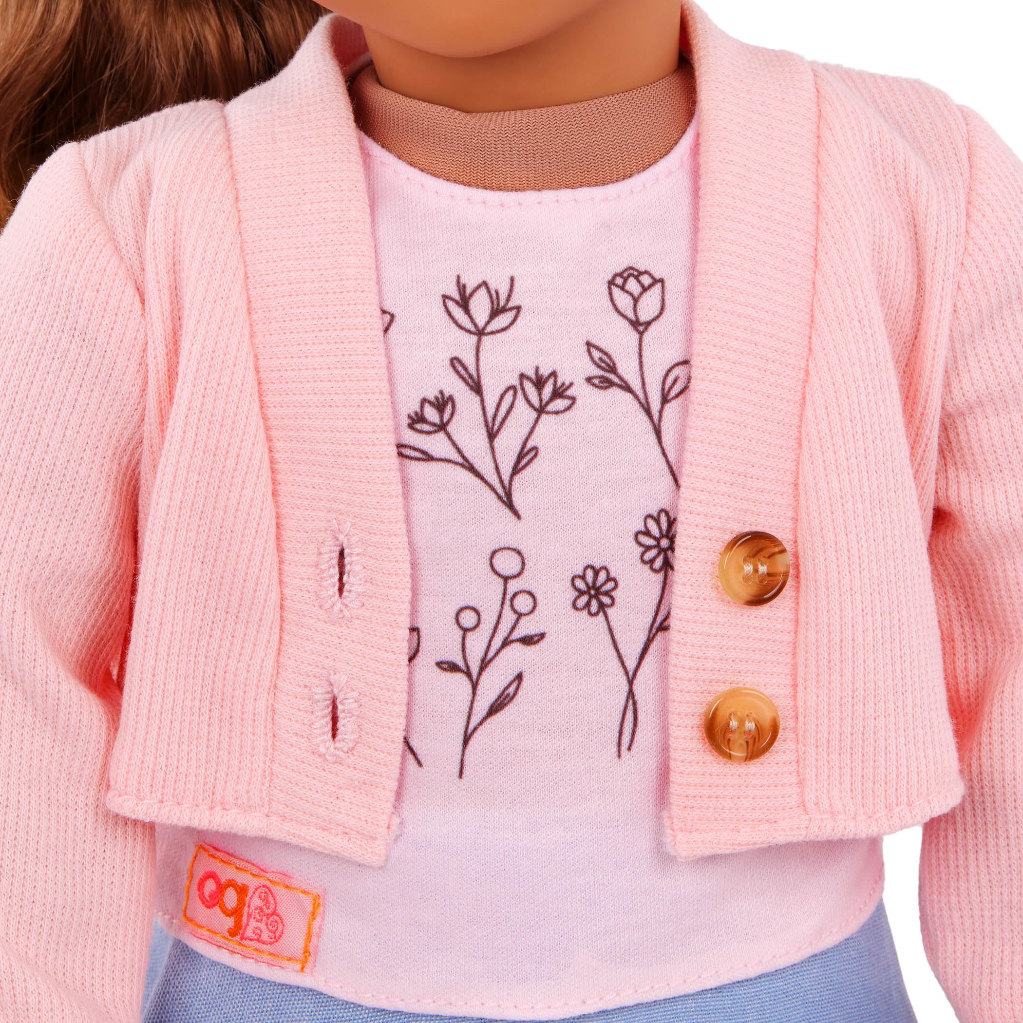 Our Generation Country Charm 18-Inch Doll Clothes Set - Pink Sweater & Blue Skirt Outfit for Ages 3+ 10