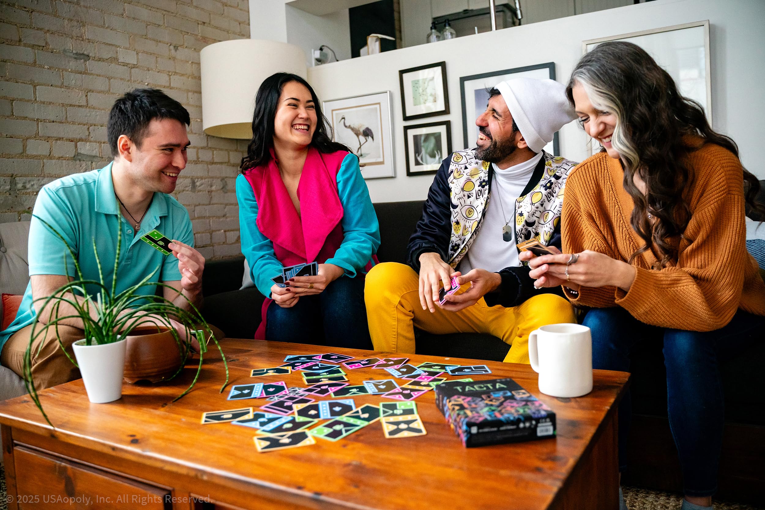 USAopoly Tacta Party Card Game - Strategy Shape-Matching | 2-8 Players | 20+ Min | Ages 7+