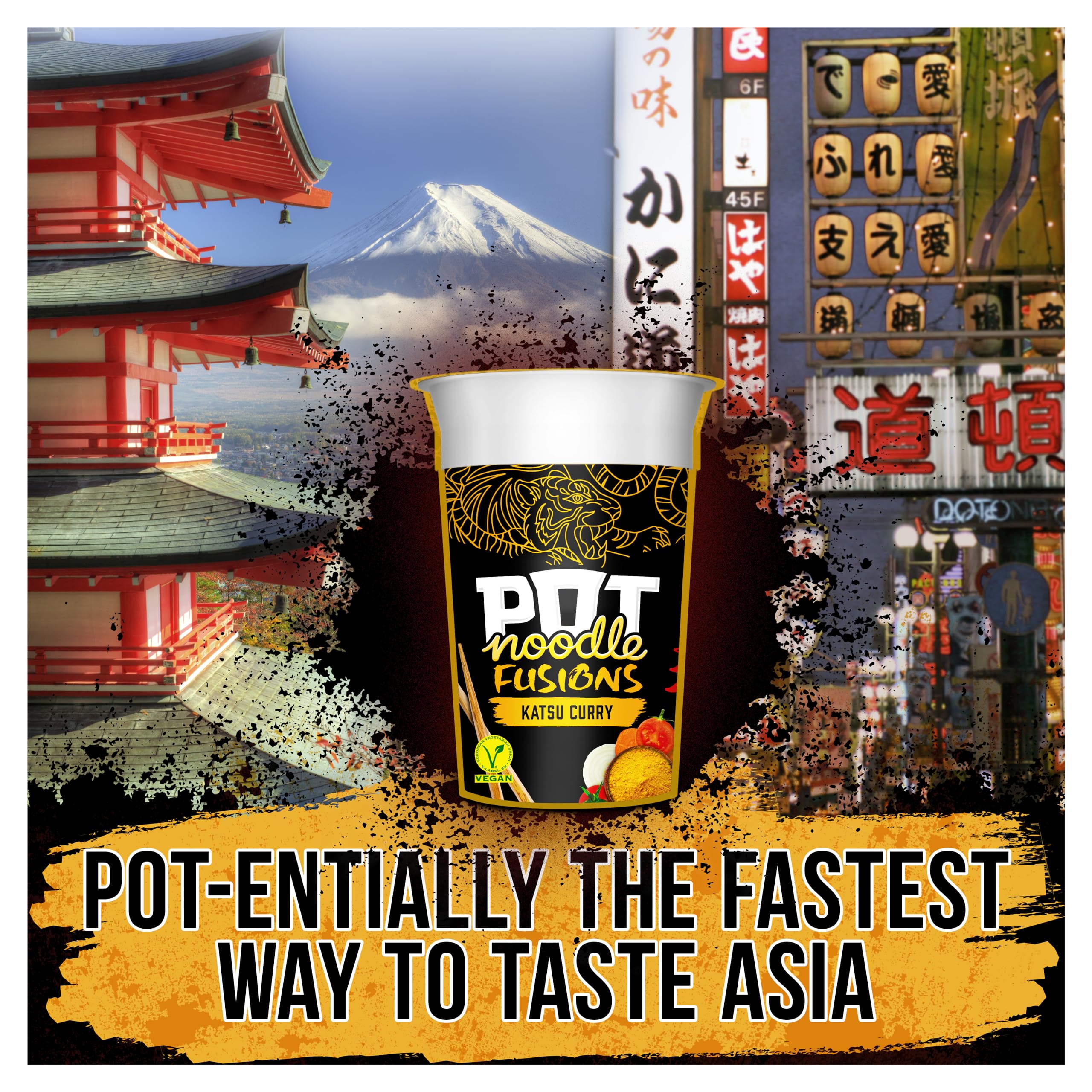 Pot Noodle Fusions Katsu Curry Instant Vegane Nudeln 8er-Pack 3