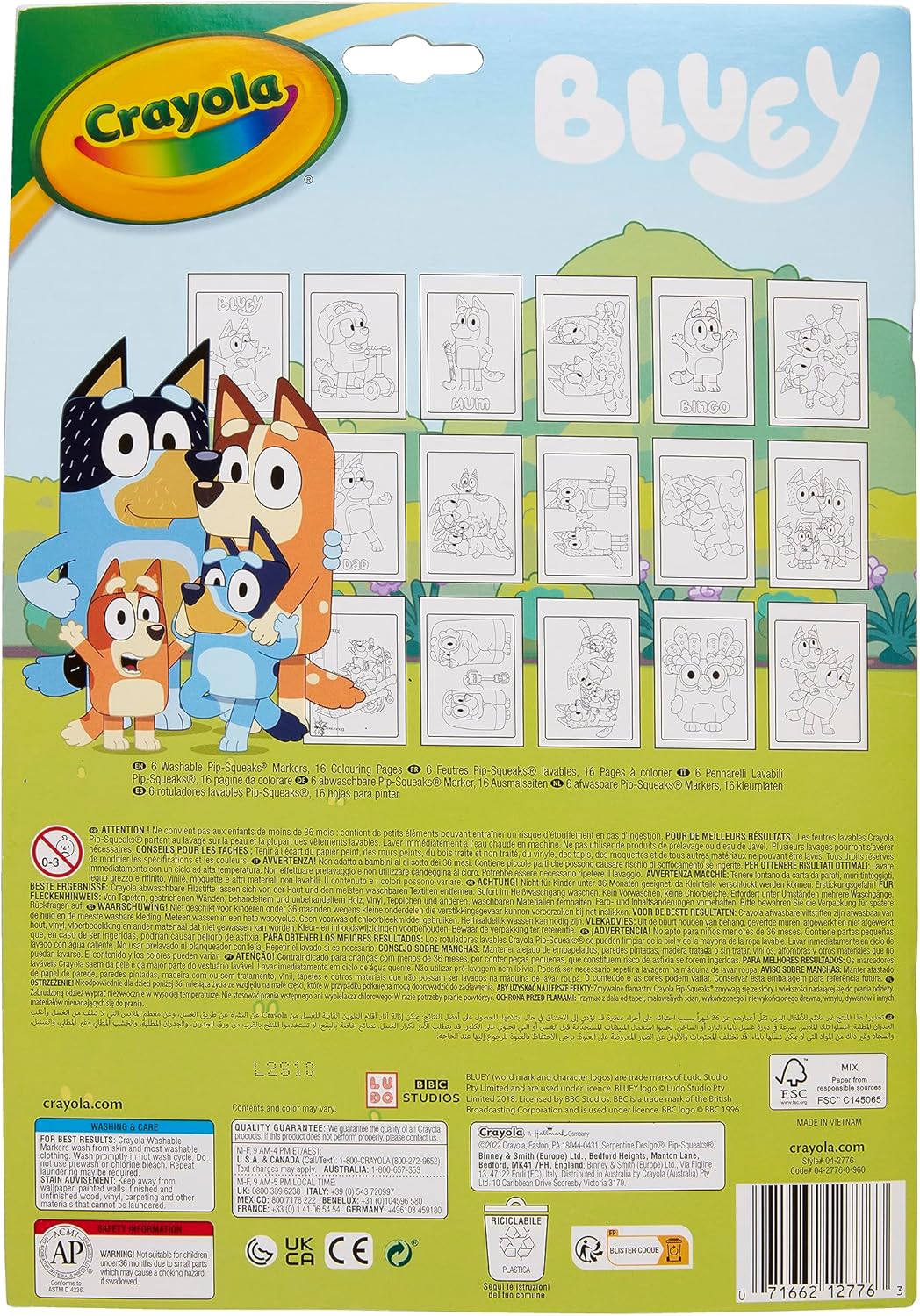 CRAYOLA Colour by Numbers - Bluey (Ages 3+ with 16 Pages & 6 Mini Markers) 6