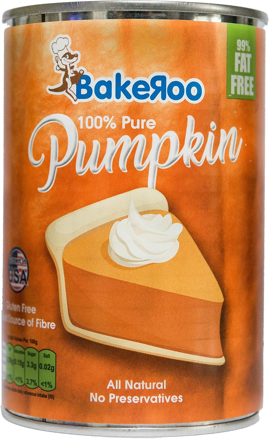 Bakeroo Tinned Pumpkin Puree (Pumpkin Pie Filling), 100% Natural - Pack of 3, 425g Each 8