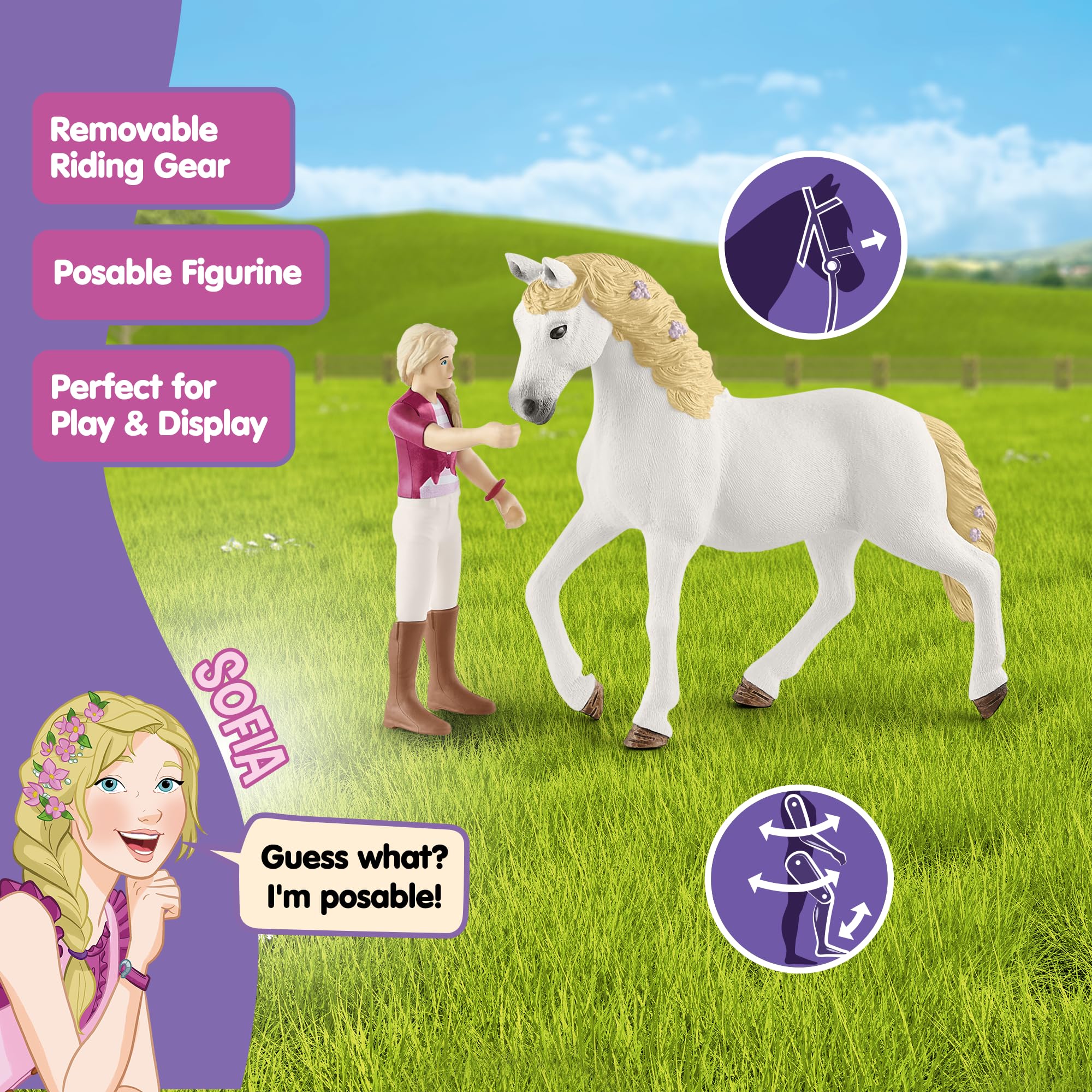 SCHLEICH Horse Club Sofia & Blossom Playset - 10-Piece Action Figure Set for Kids 5+ 8