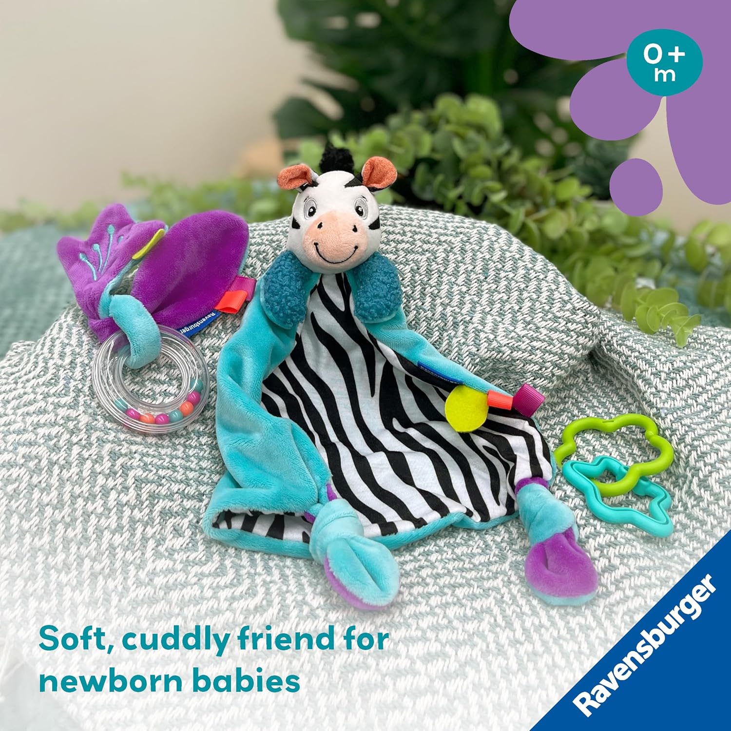 Ravensburger Play+ My First Snuggle Friend Zebra - Baby Toy Set for 0 Months Up 5