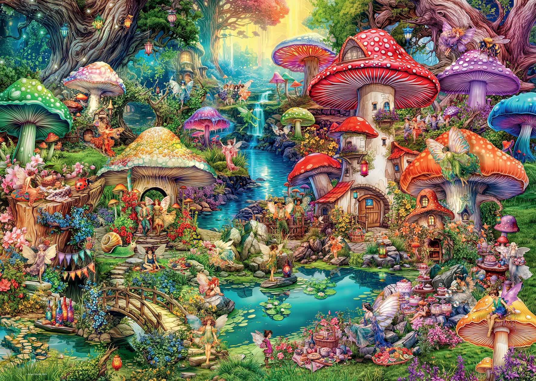 Ravensburger Merry Mushroom Village 1000 Piece Jigsaw Puzzle for Adults & Teens | 70 x 50 cm