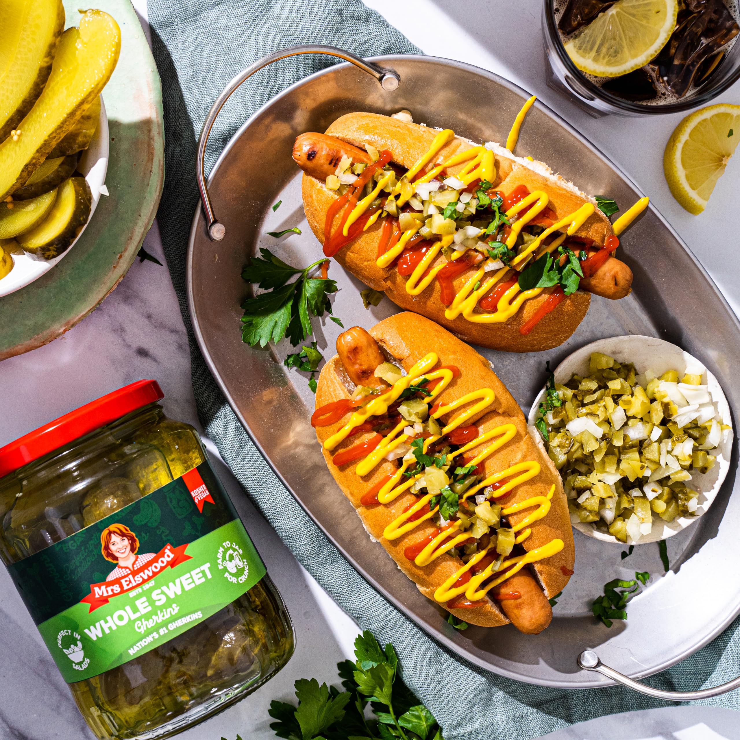 Elswood Ganze süße Gurken, 670 g Glas 11