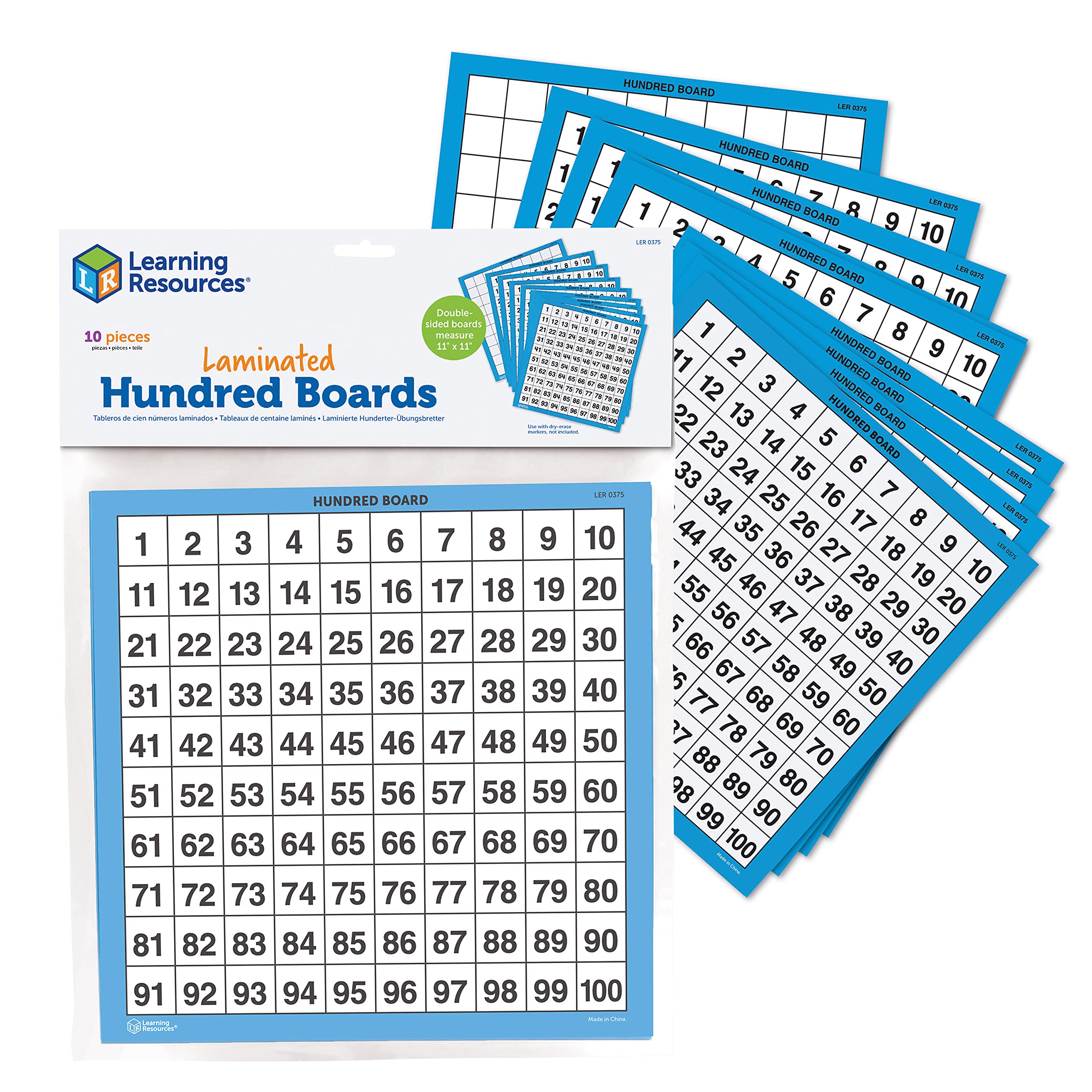Learning Resources Wipe Clean Hundred Boards - Educational Math Tool for Ages 5-9 5
