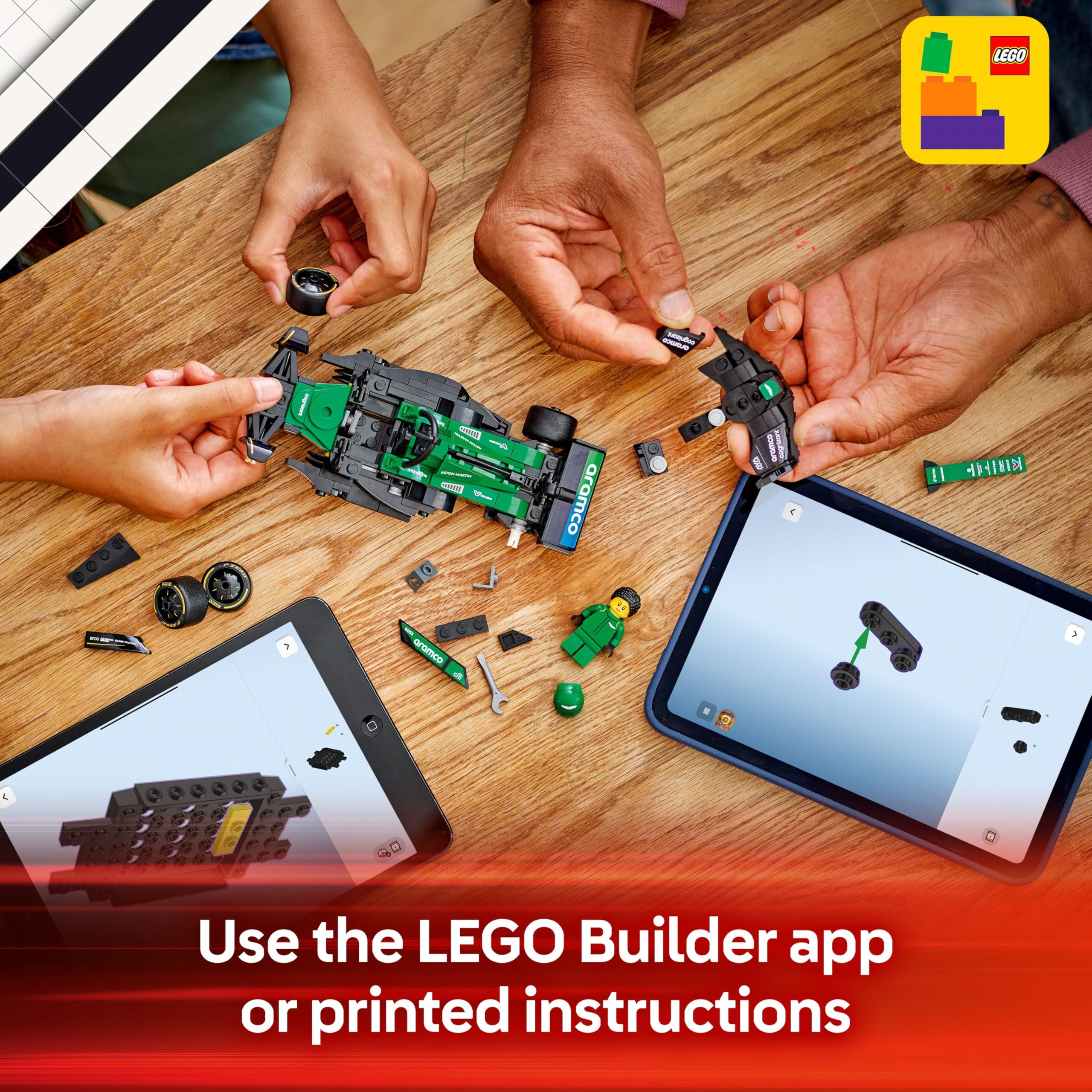 LEGO Speed Champions Aston Martin Aramco F1 AMR24 Race Car Toy - Building Set with Driver Minifigure for Ages 10+ 16