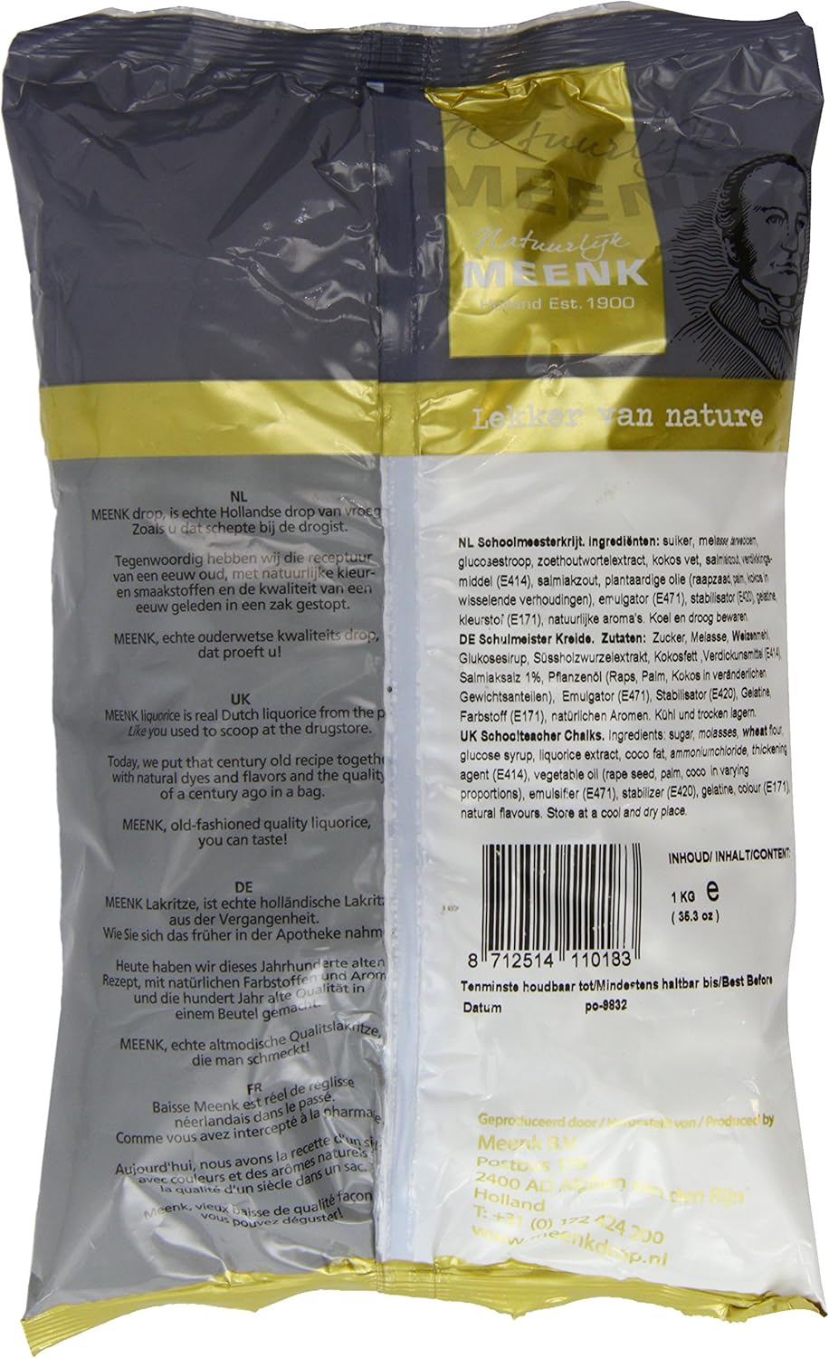 Van Vliet School Chalk Mint Liquorice 1kg - Dutch Soft Liquorice with Crunchy Coating 6