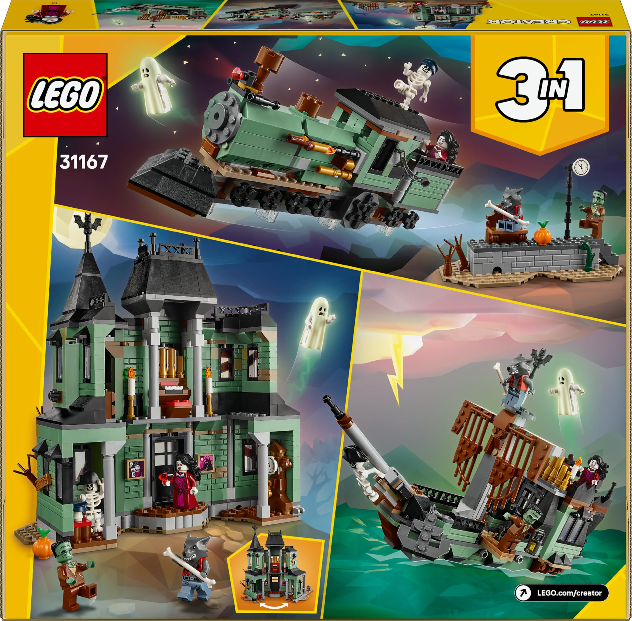 LEGO Creator 3in1 Haunted Mansion - Spooky Building Set for Kids 9+ 7
