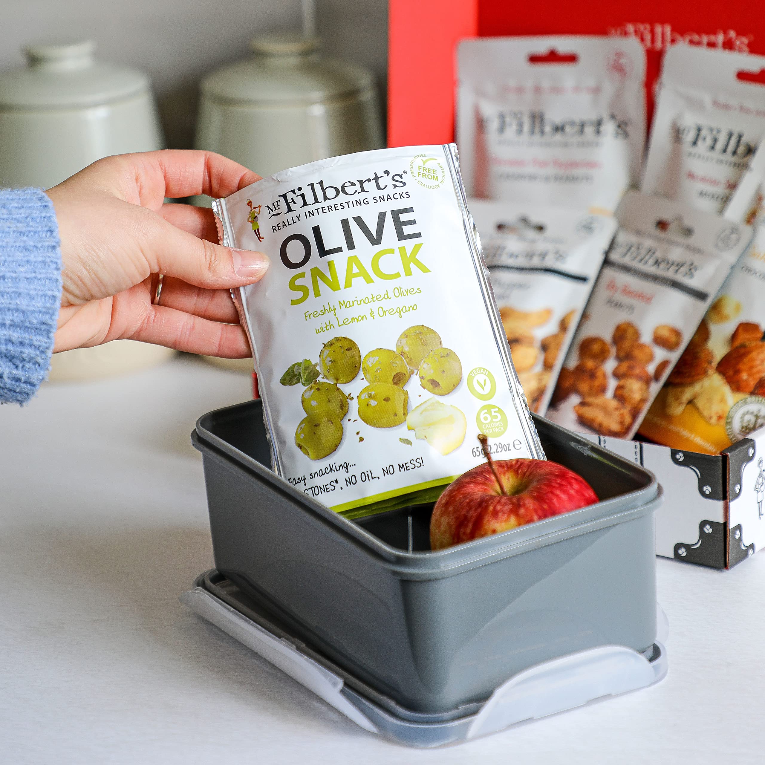Mr Filbert's Snack Selection - Assorted Nuts and Olives - 6 Pack Gourmet Gift