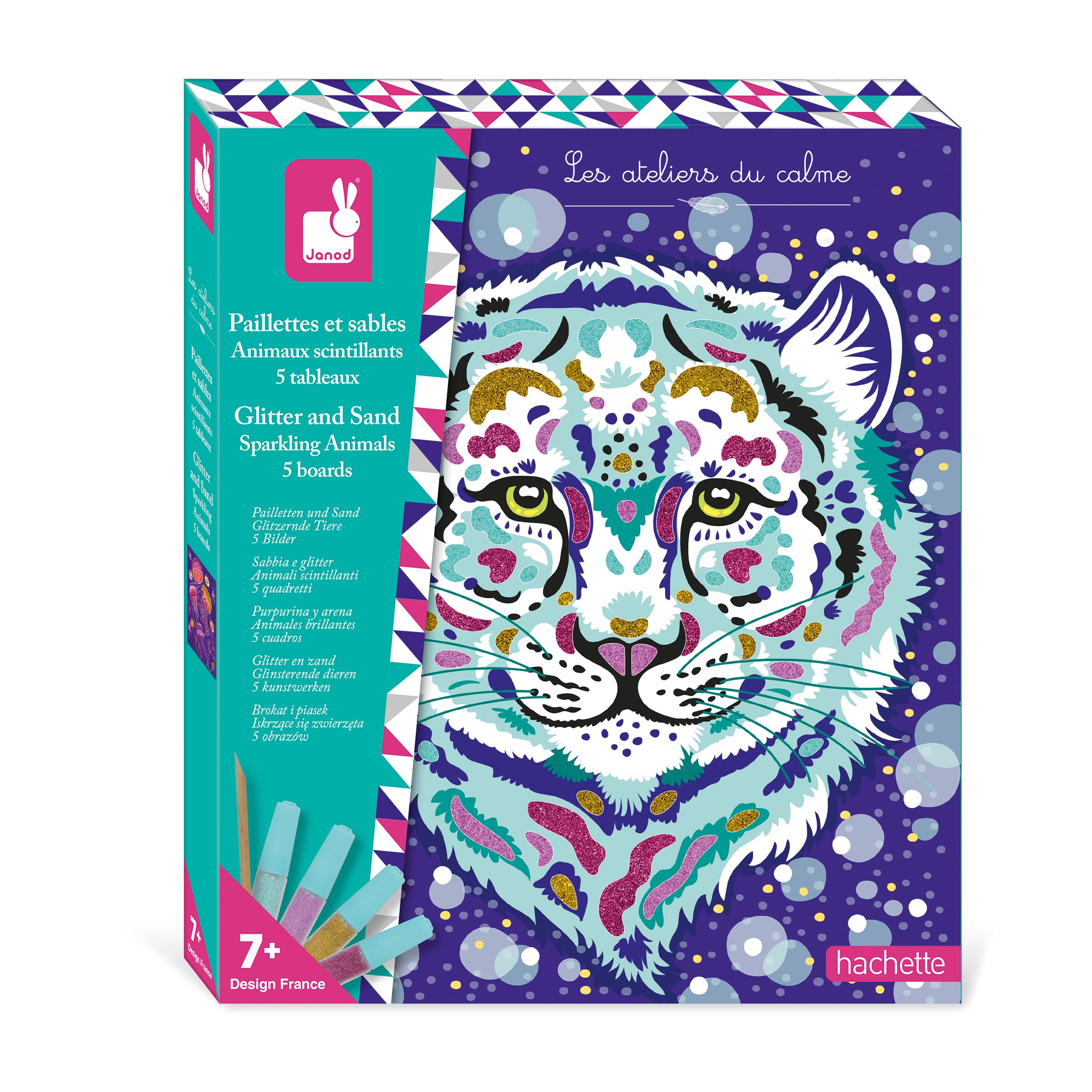 Janod Sparkling Glitter and Sand Animals - Children's Craft Activity Kit