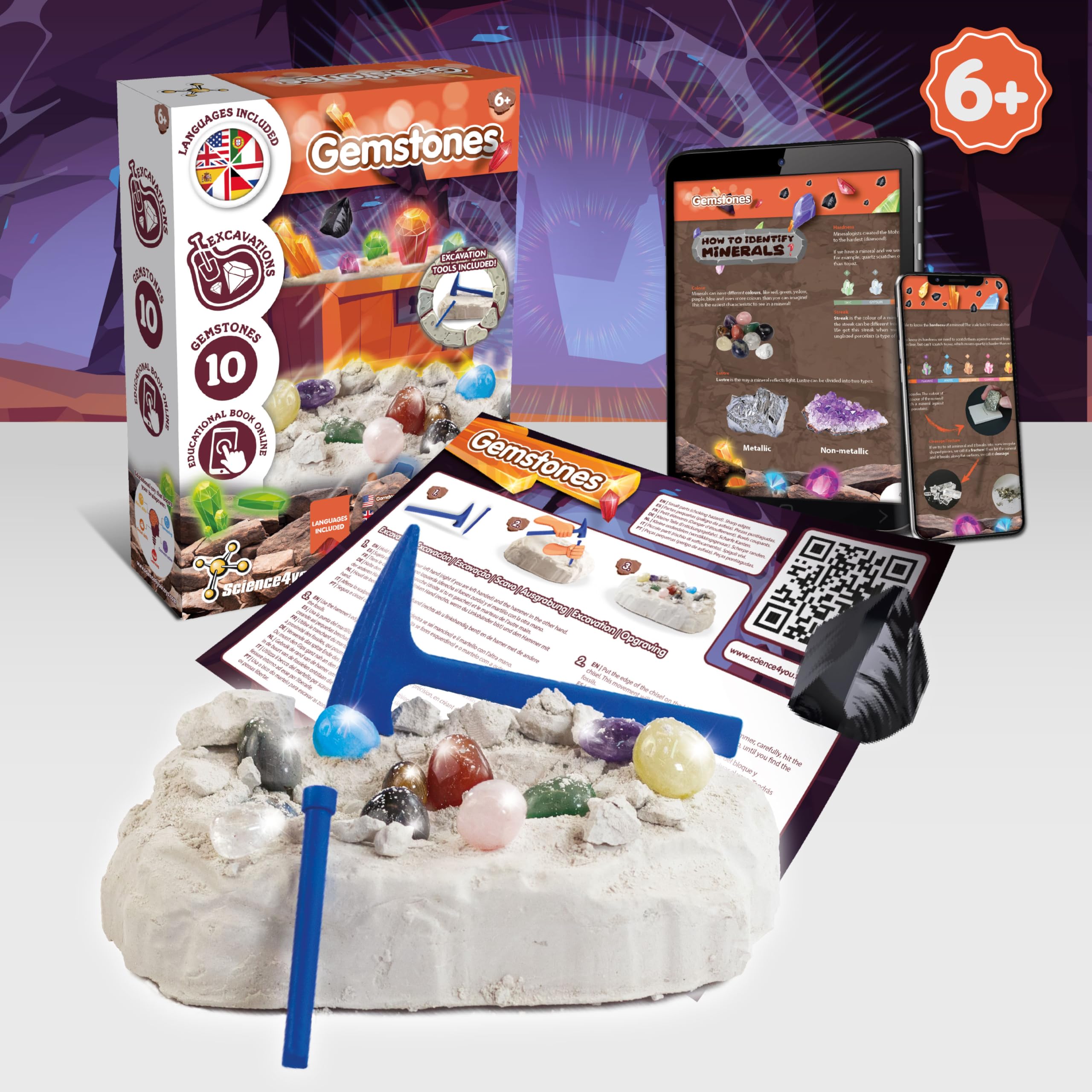 Science4you Egyptian Dig Kit - Excavation Set with 5 Artifacts, STEM Learning for Kids 8+ 7
