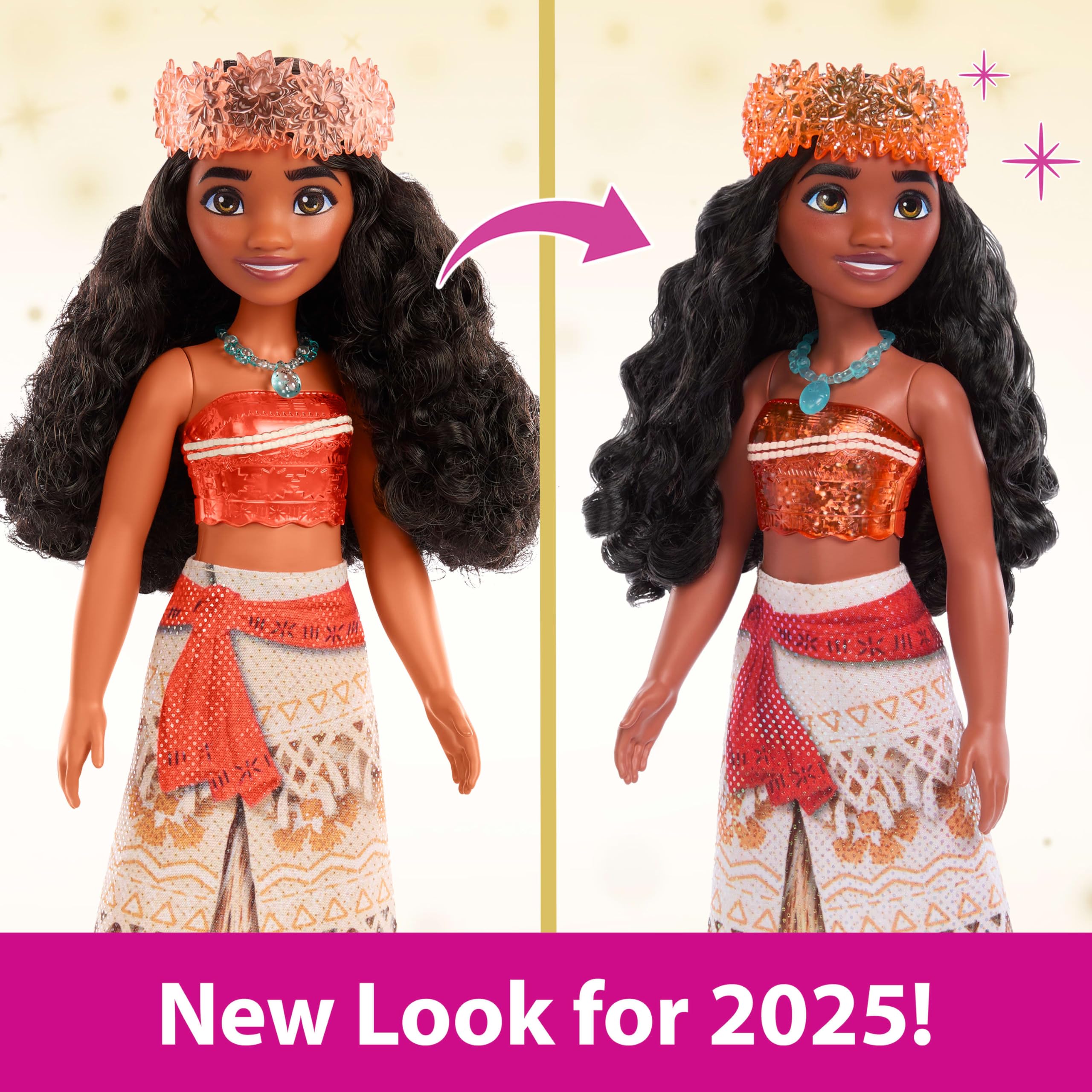 Disney Princess Moana Posable Fashion Doll with Sparkling Outfit and Removable Accessories 8
