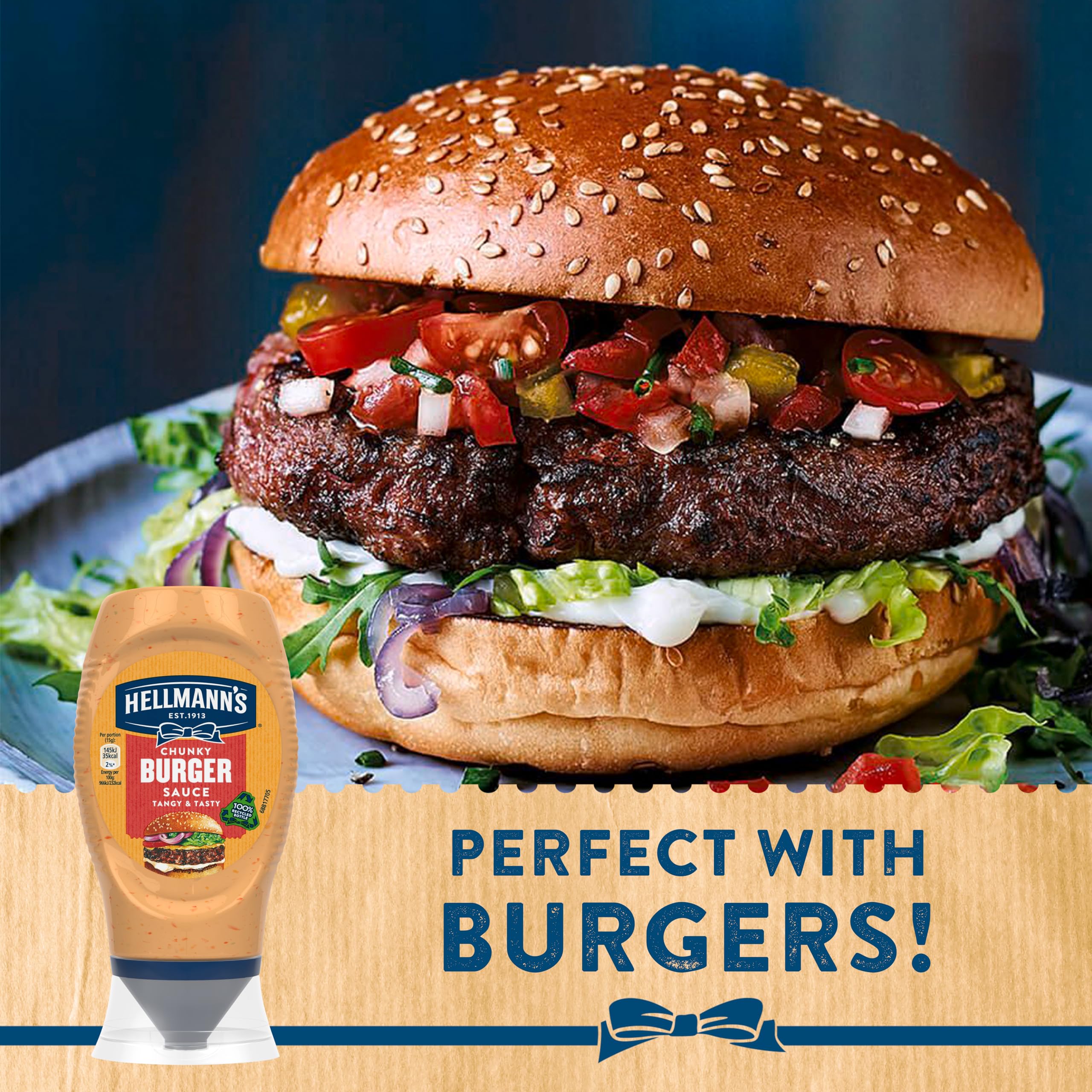 Hellmann's - Chunky Burger Sauce Condiment Quetschflasche 4
