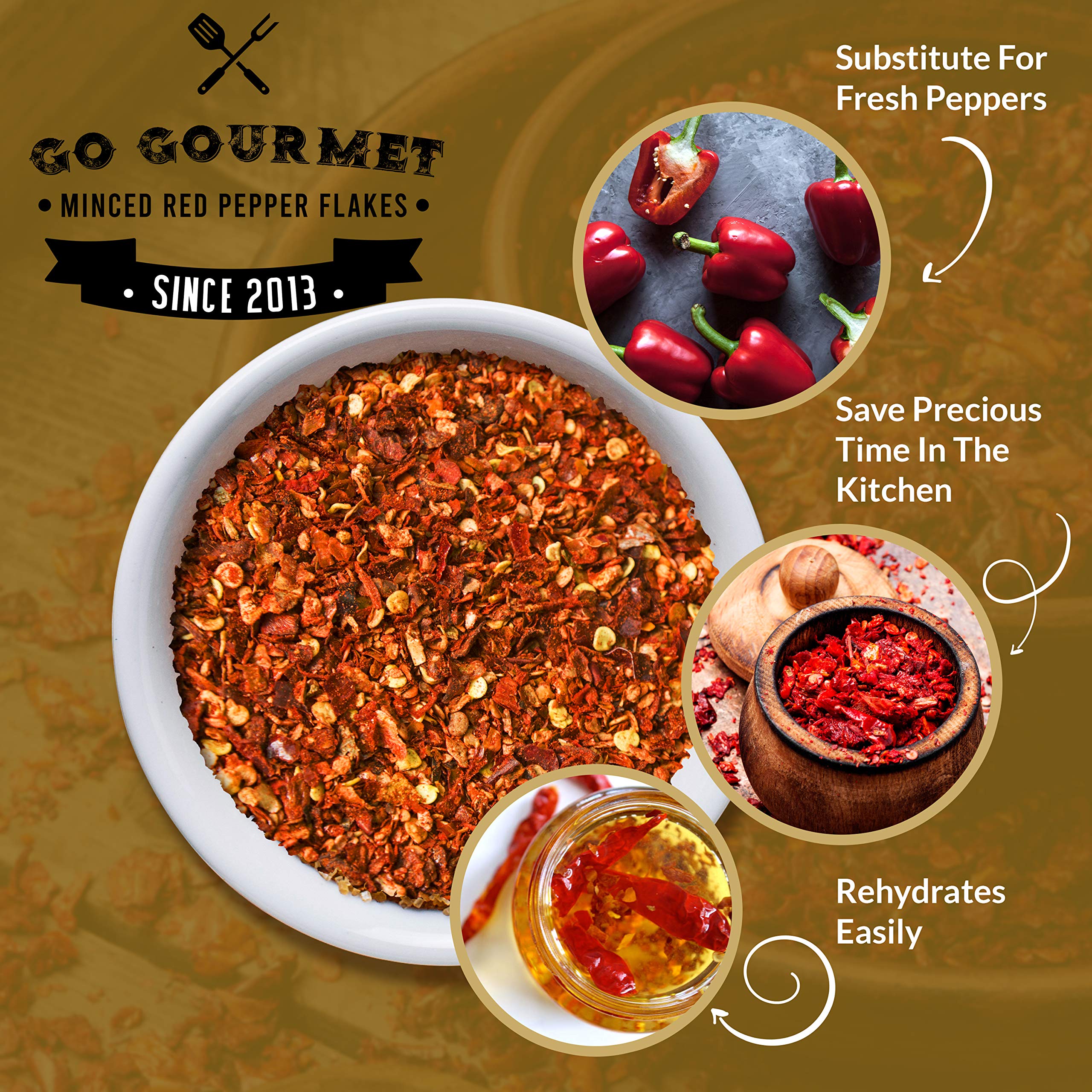 Go Gourmet Gehackte rote Paprikaflocken – Getrocknete rote Paprika 6–9 mm 4