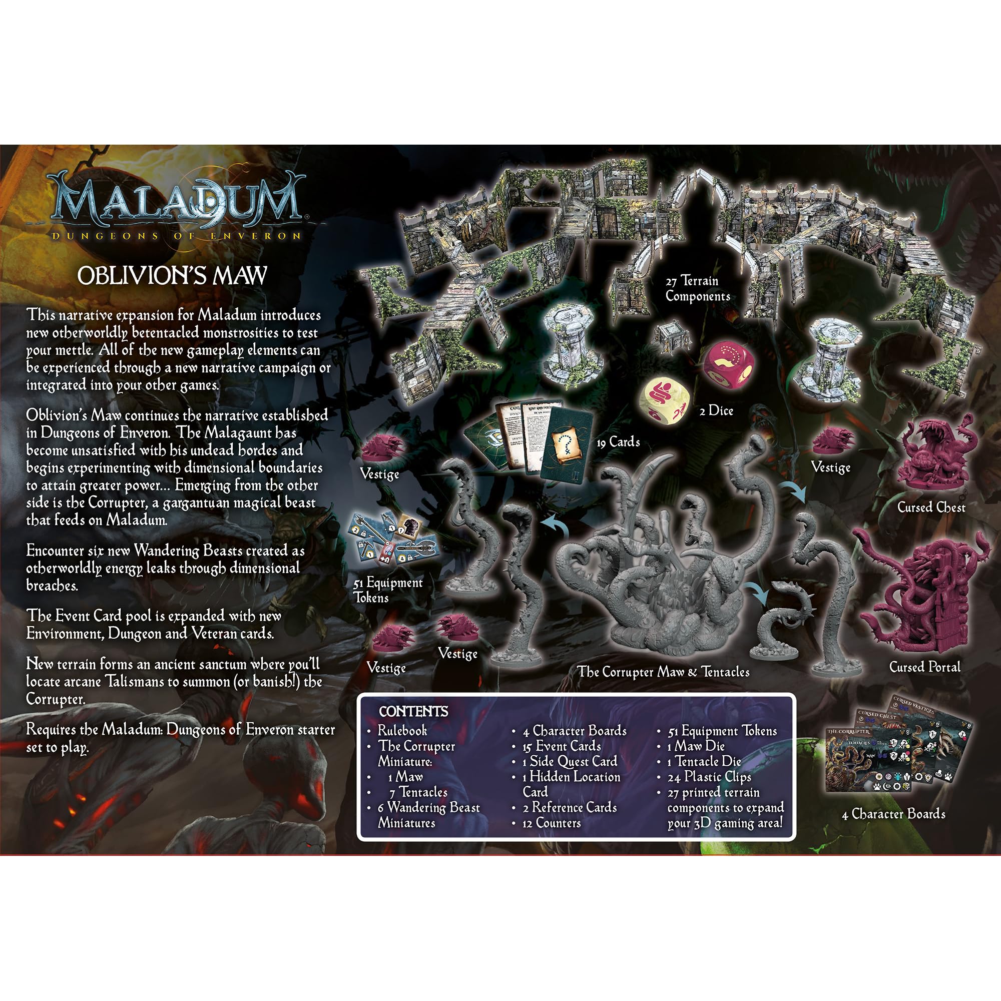 Battle Systems Maladum: Oblivion's Maw Expansion - Fantasy Dungeon Crawler with 3D Terrain 8