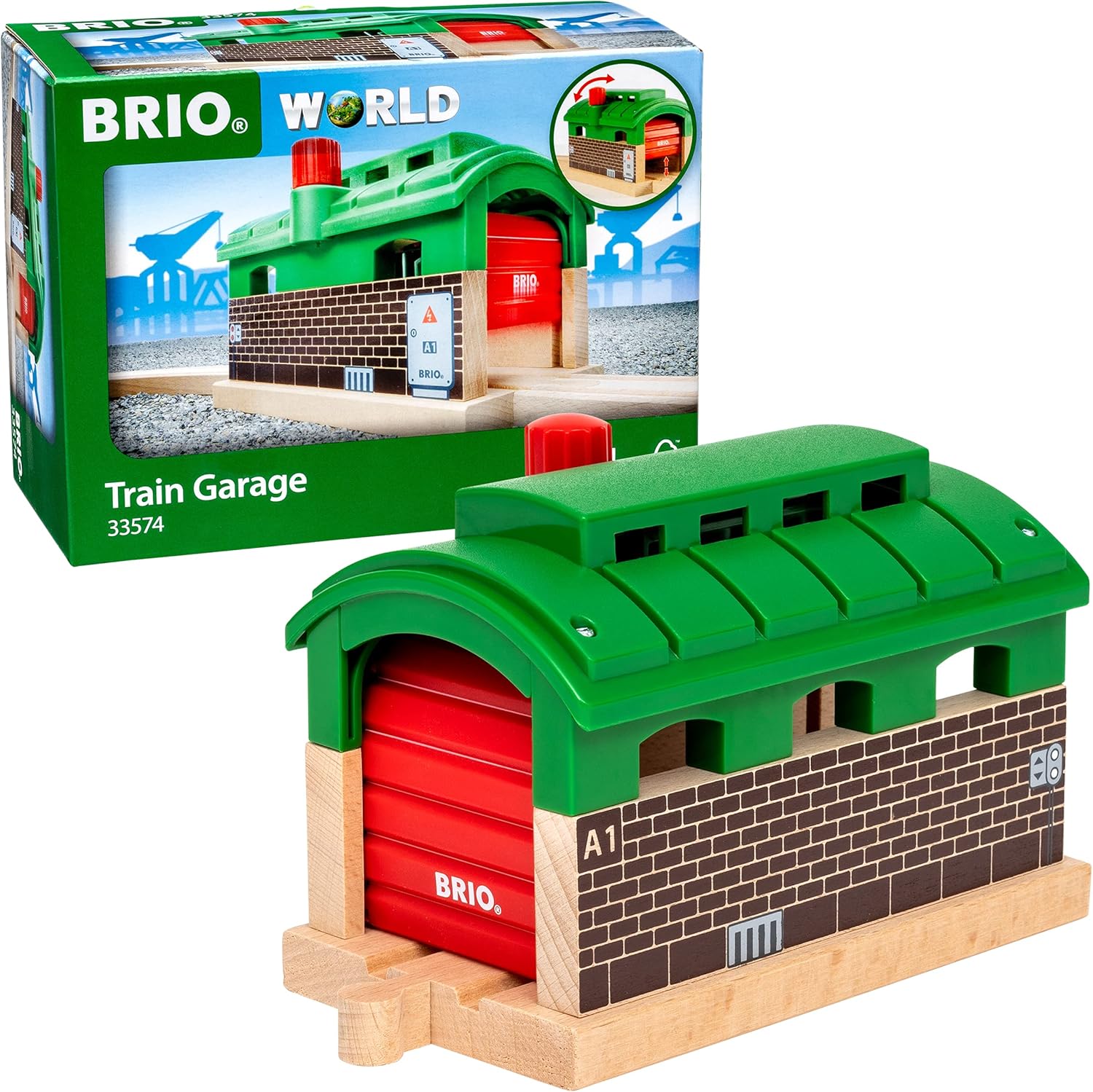BRIO World Train Garage - Wooden Playset for Kids 3 Years Up