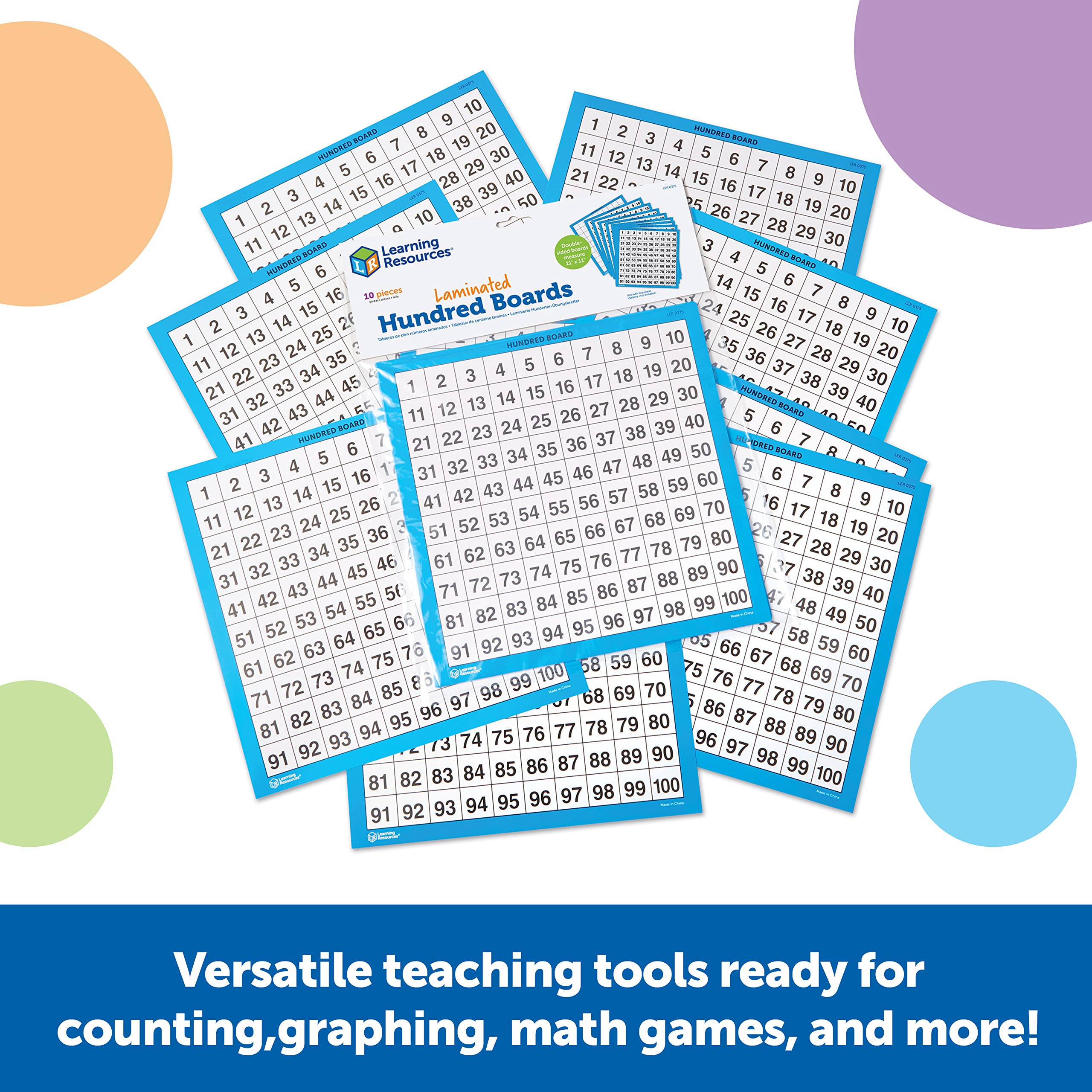 Learning Resources Wipe Clean Hundred Boards - Educational Math Tool for Ages 5-9 6