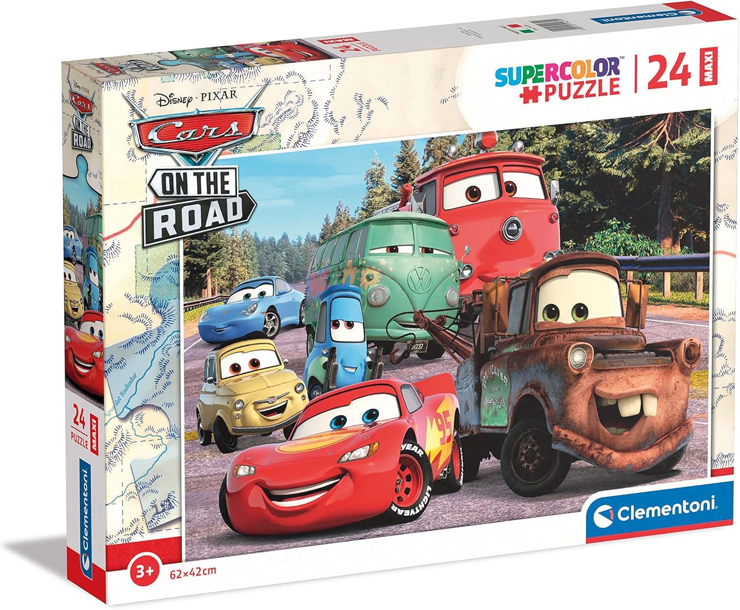 Clementoni Disney Cars On The Road 24-Piece Puzzle - Extra-Large Pieces for Kids