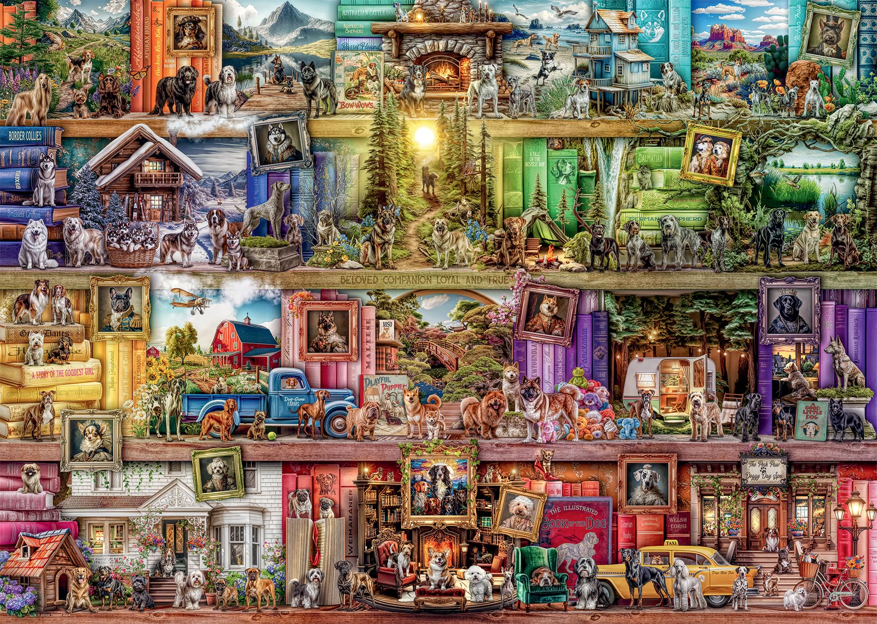 Ravensburger Library of Dogs 1000 Piece Jigsaw Puzzle for Adults and Kids 12+