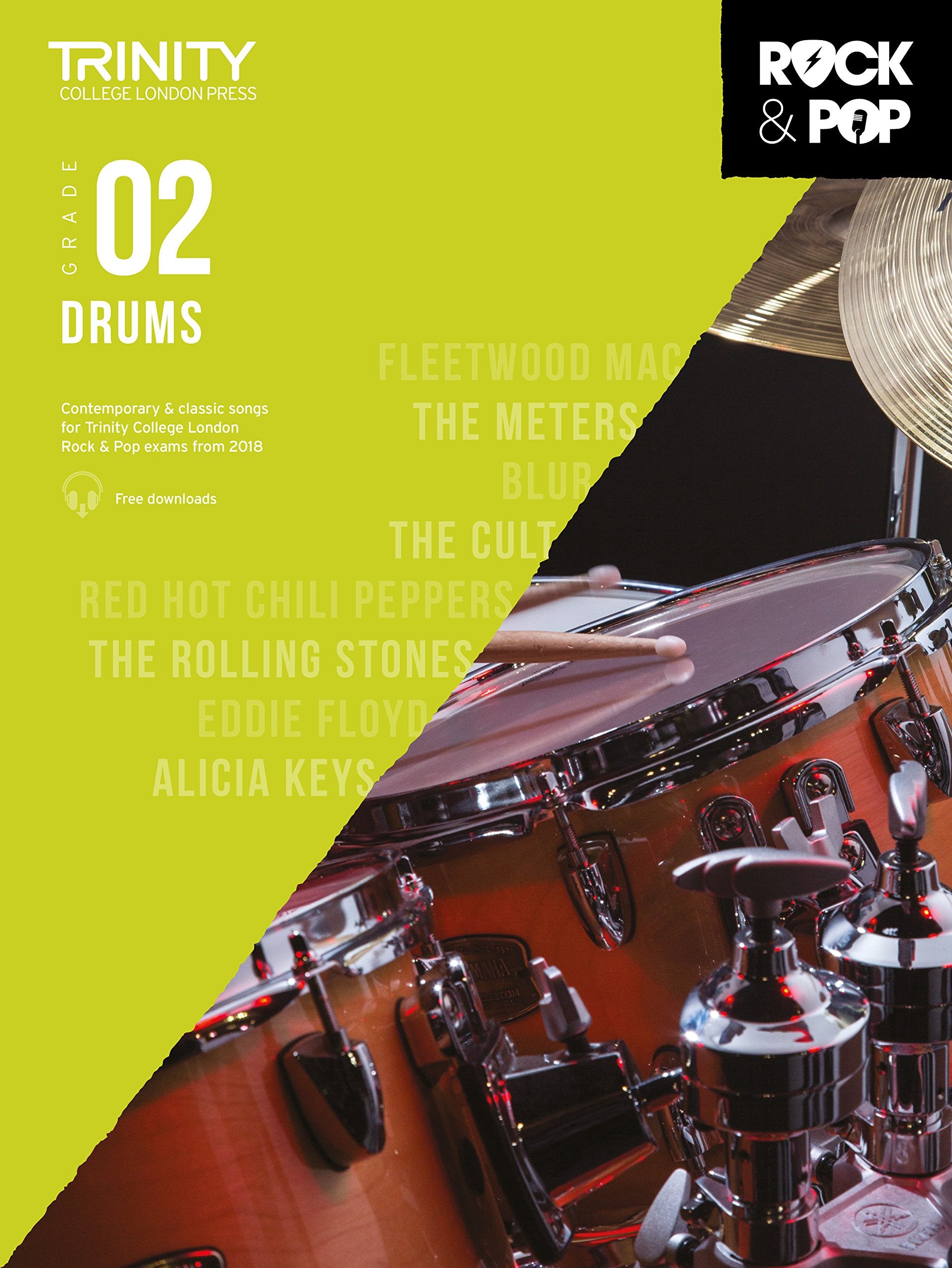 Trinity College London - Rock & Pop 2018 Drums Grade 2 Sheet Music Book | English Language