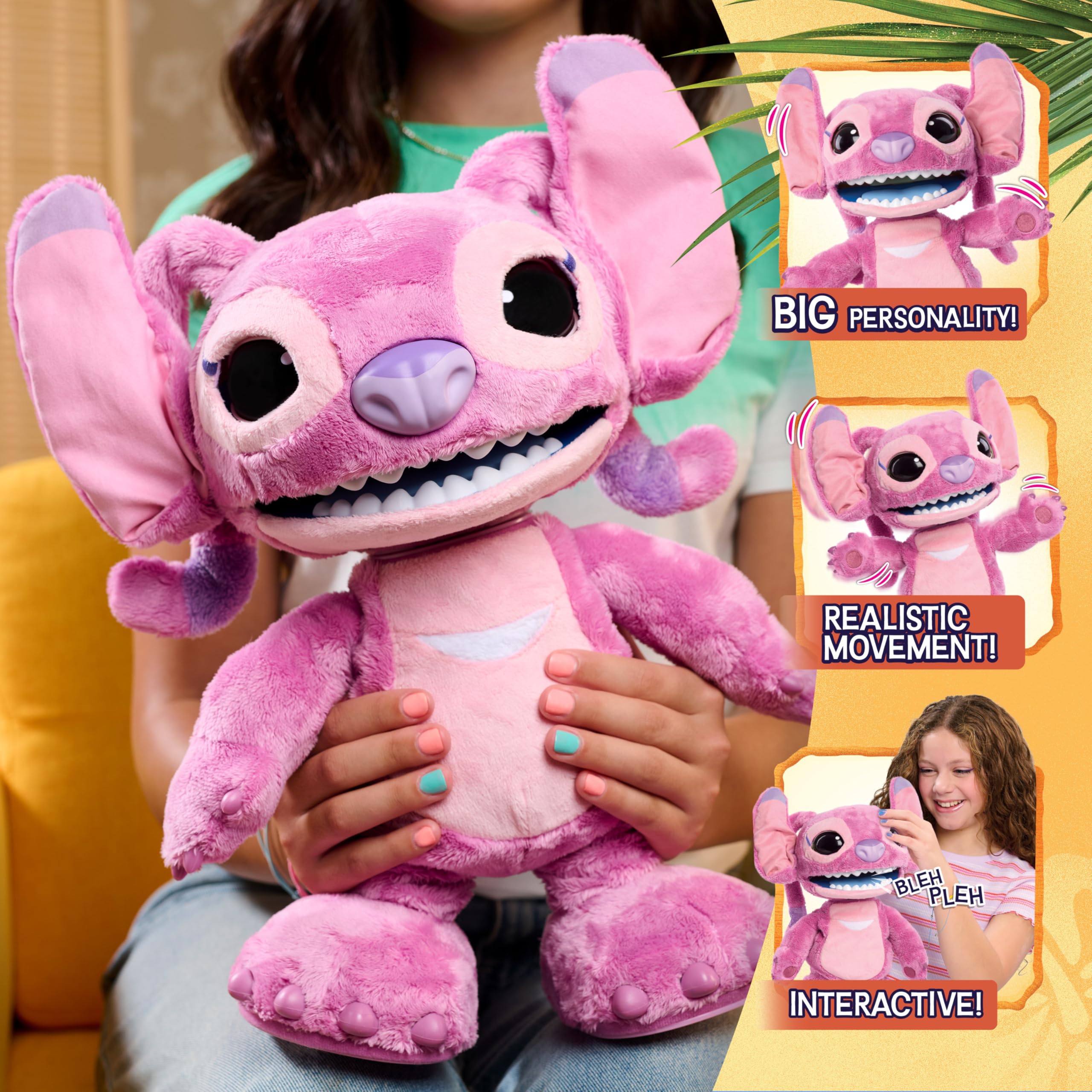 Just Play Disney Angel Interactive Plush Toy - 100+ Sounds | 43 cm Tall | Ages 3-8 3