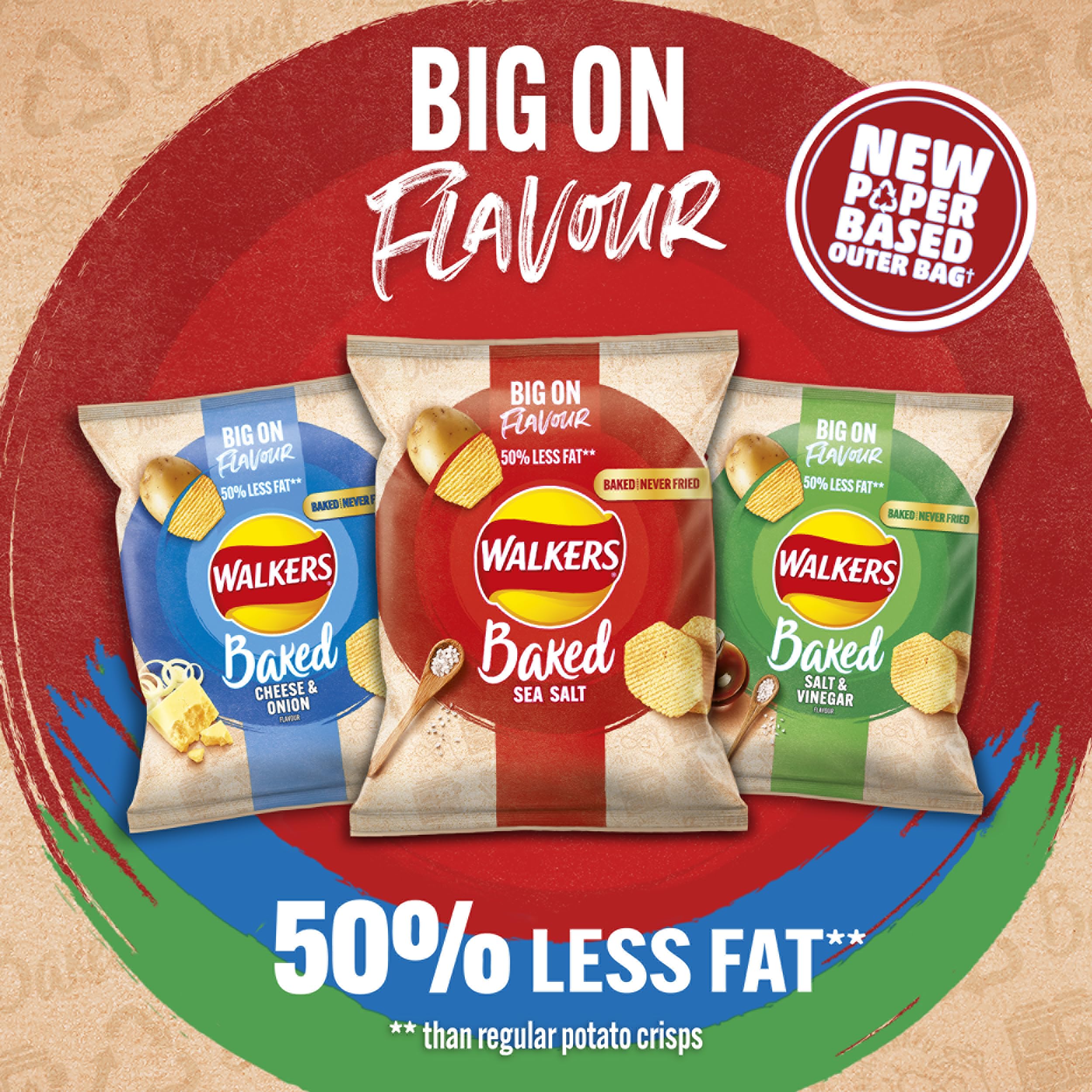 Walkers Oven Baked Variety Pack Crisps 6 x 22g