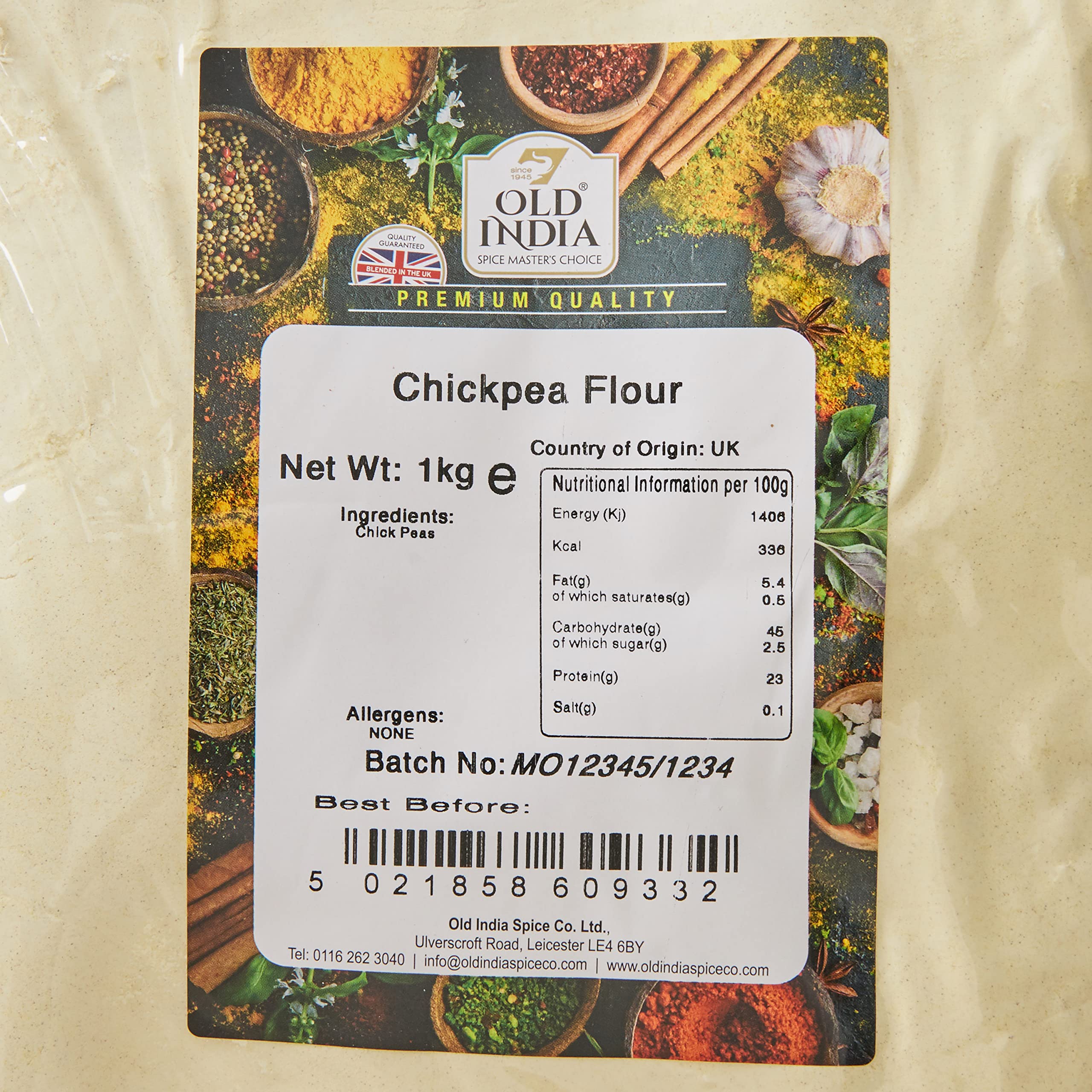 Old India Chickpea Flour - 100% Natural, Additive Free | 1 kg Bag