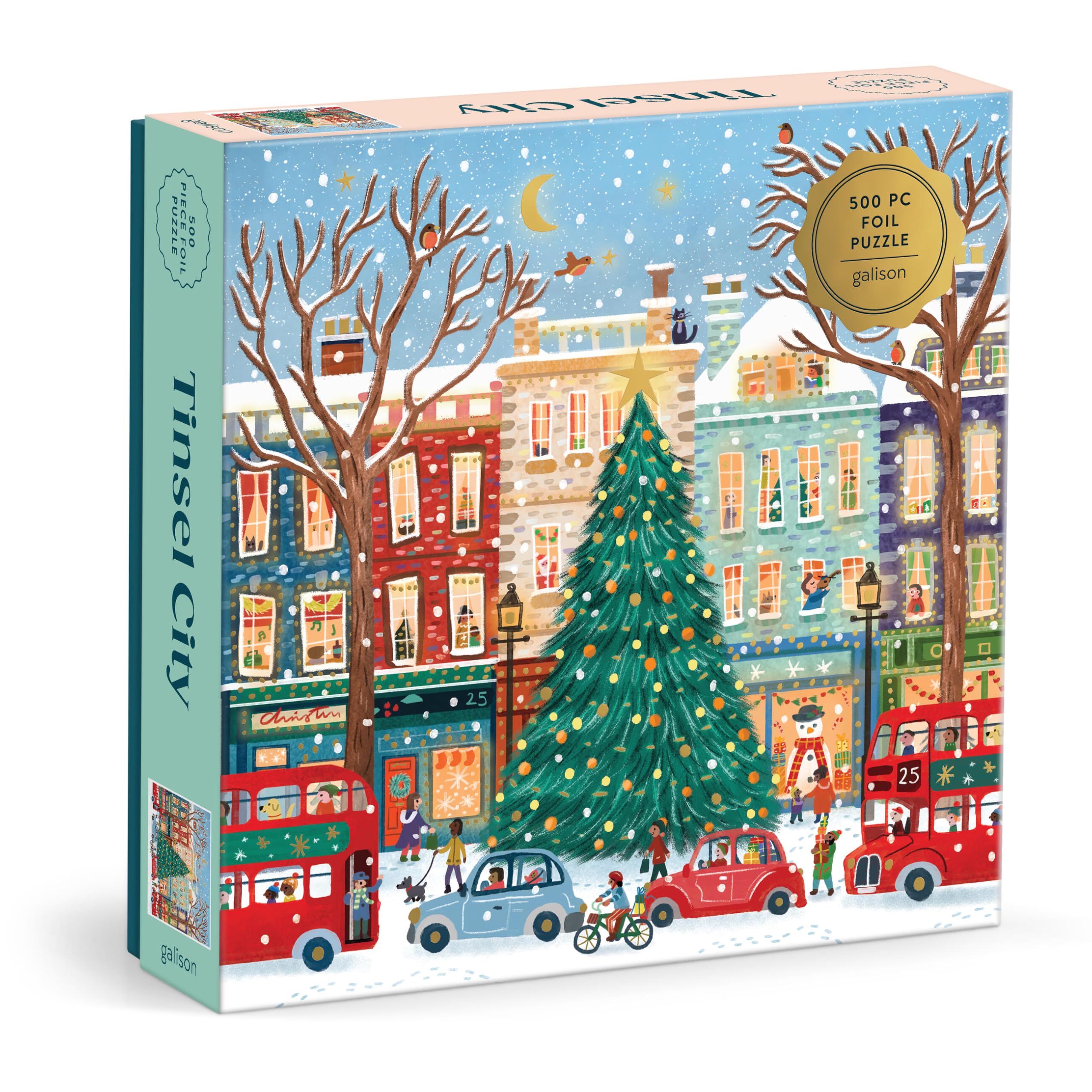 Galison - Tinsel City 500 Piece Foil Jigsaw Puzzle
