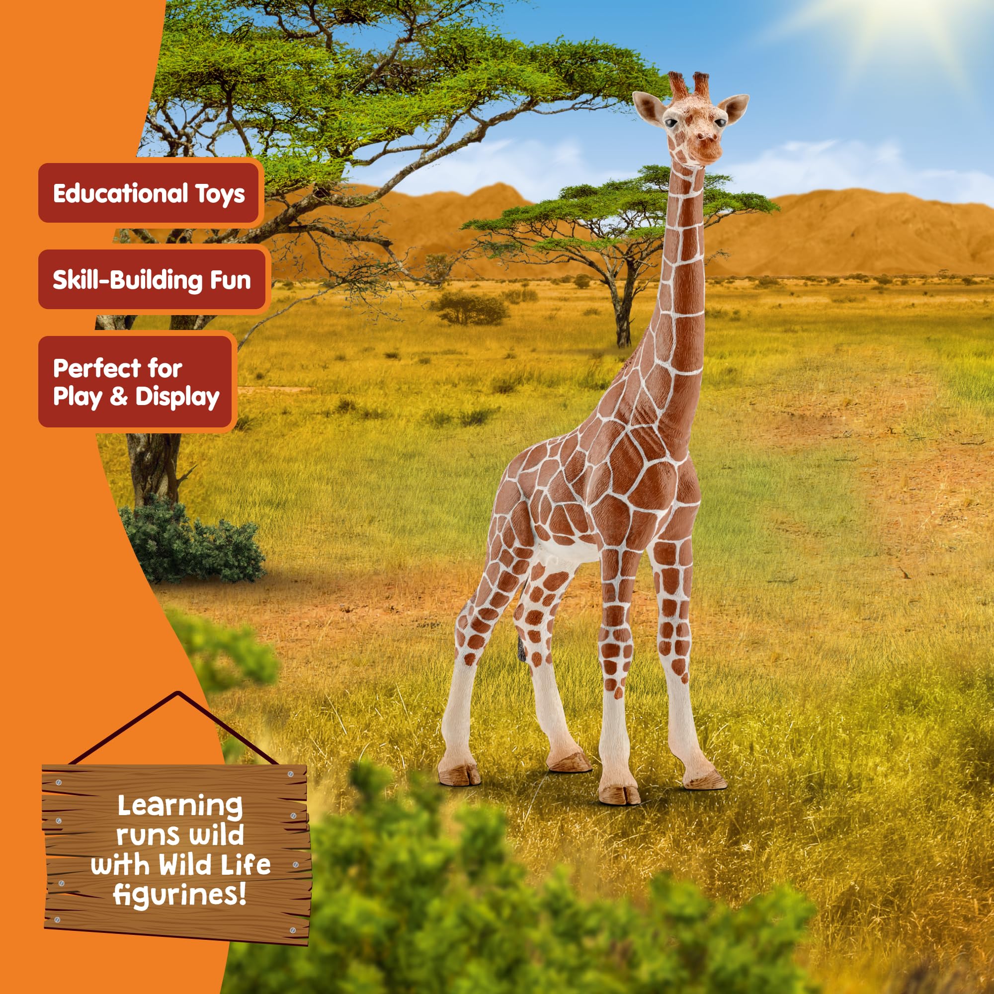 Schleich 14750 Wild Life Female Giraffe - Realistic Animal Figure for Kids 3+ 9