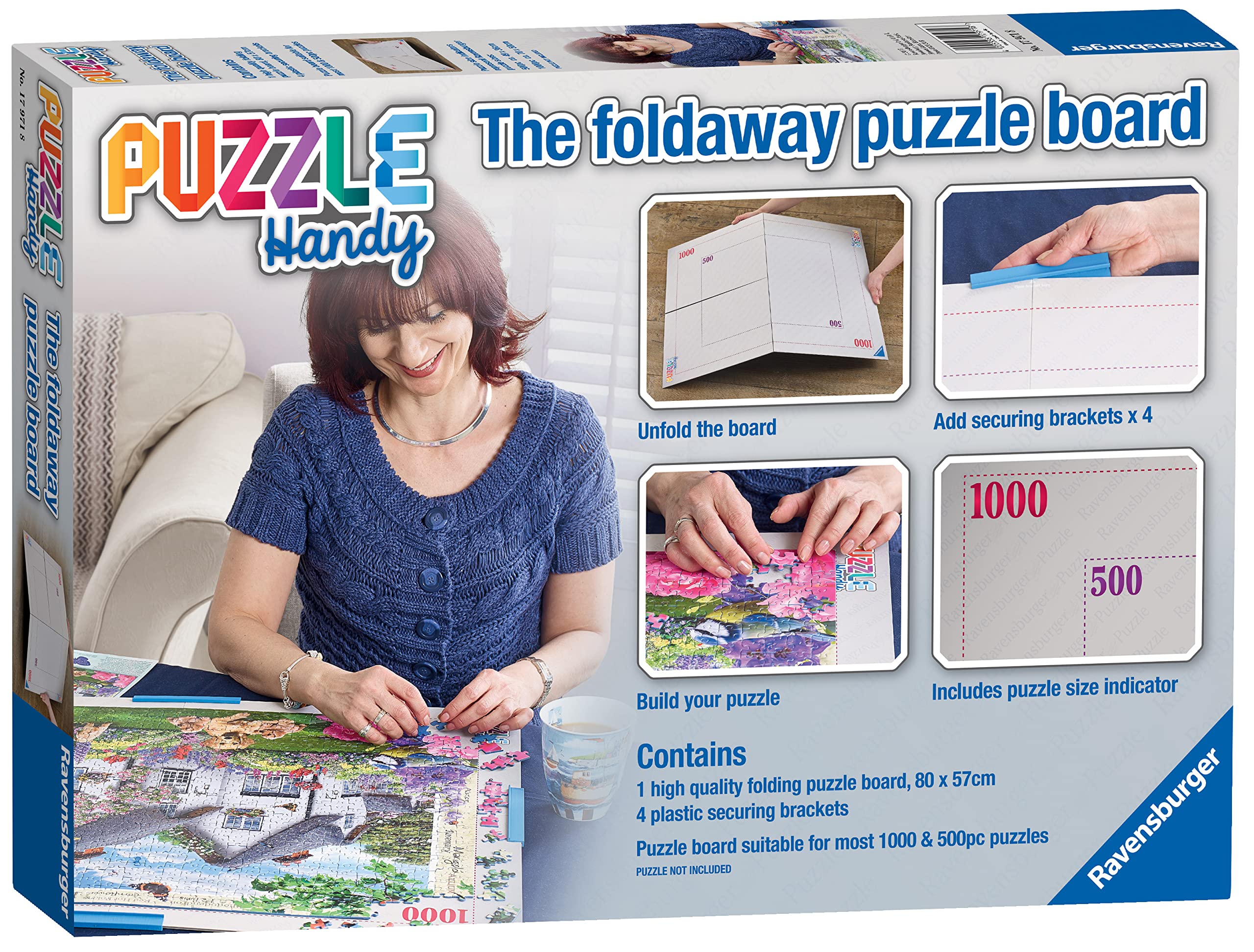 Ravensburger Puzzle Handy - Foldable Jigsaw Puzzle Board for 500 & 1000 Pieces