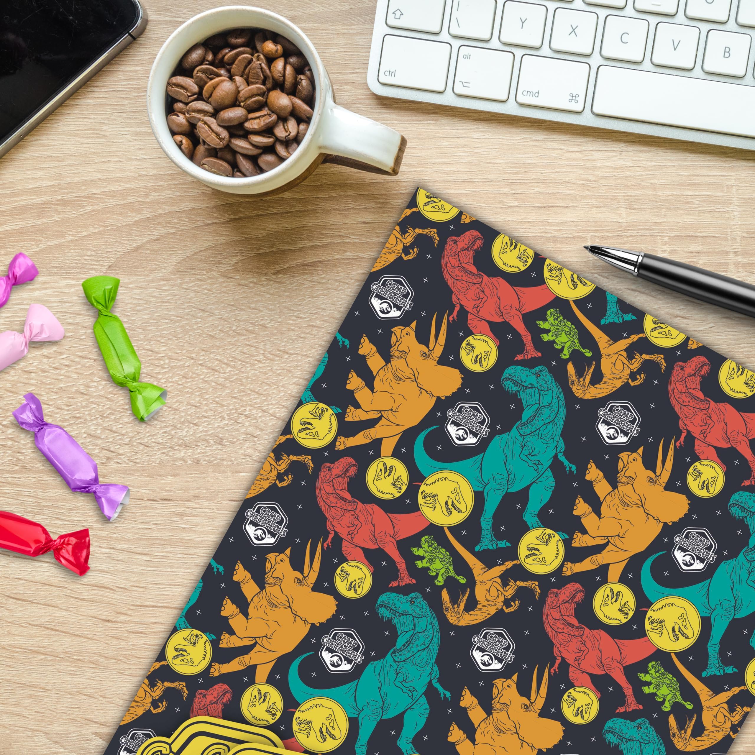 Danilo Promotions LTD Jurassic World Wrapping Paper - 2 Sheets & 2 Tags | High Gloss 5