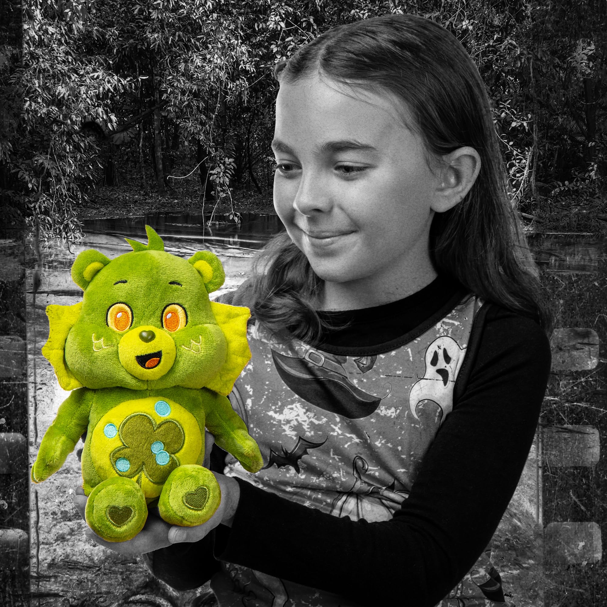 Care Bears Universal Monsters 22cm Plush - Good Luck Bear as Creature from the Black Lagoon 6
