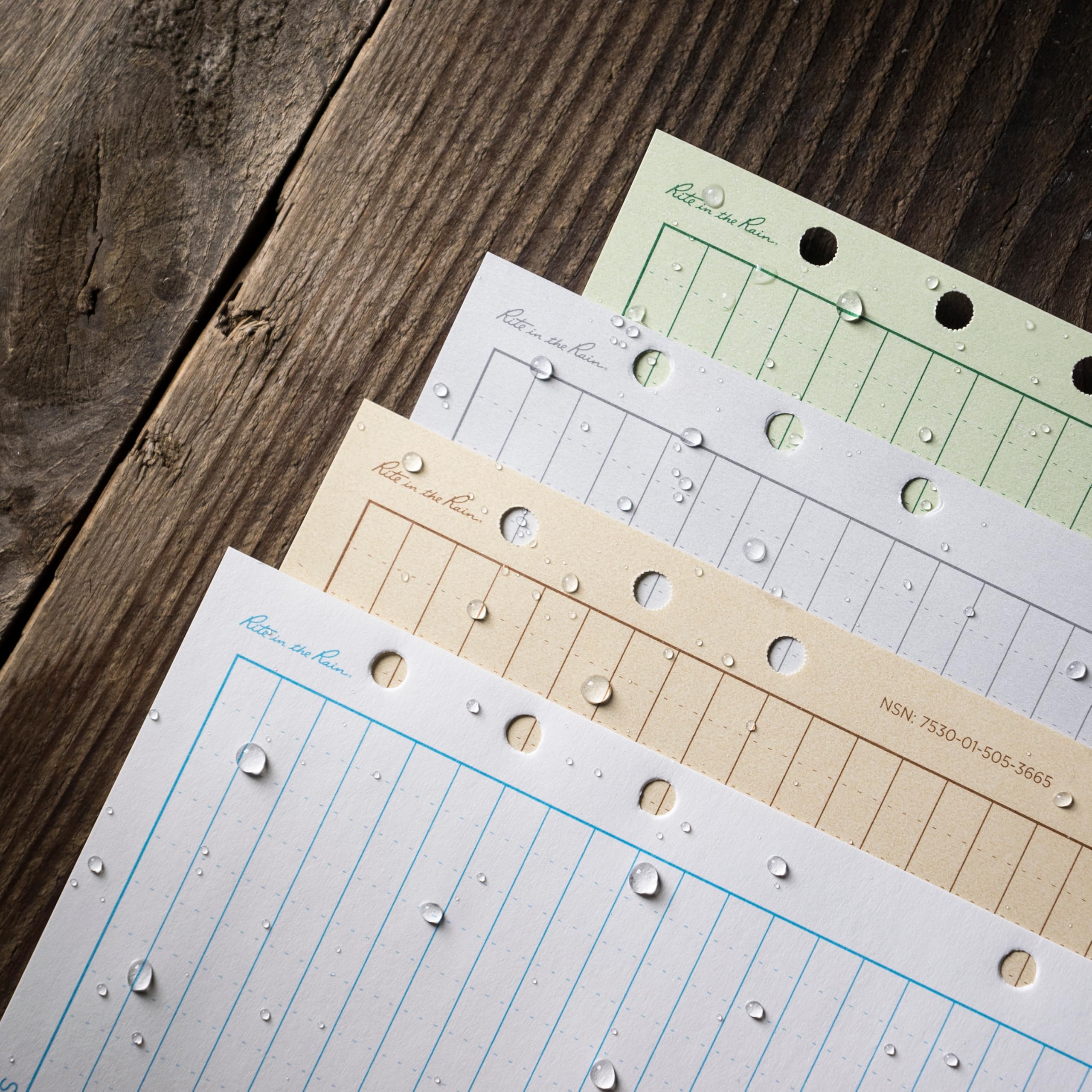 Rite in the Rain Waterproof Loose Leaf Paper - 6-Hole Punch, 4 5/8" x 7", Tan, 100 Sheets 4
