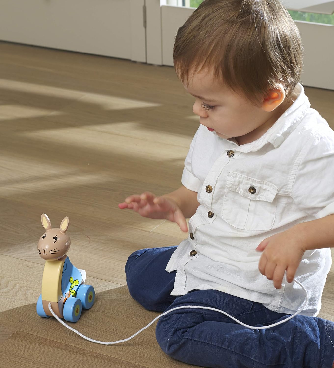 Peter Rabbit Wooden Pull Along Toy - Handcrafted Wood Animal for Toddlers 12 Months+ 5