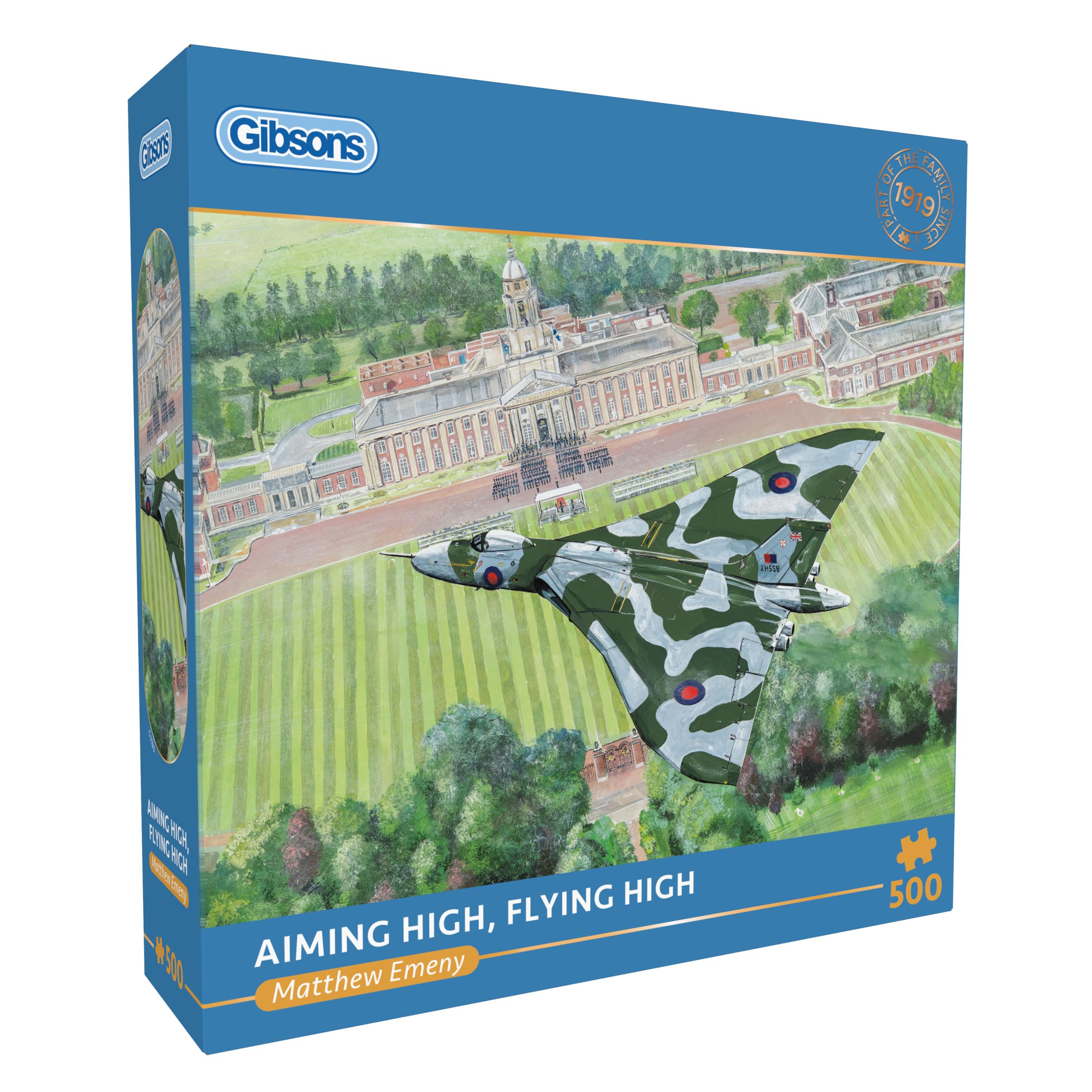 Gibsons Aiming High Flying High 500 Piece Jigsaw Puzzle for Adults | RAF Cranwell Vulcan