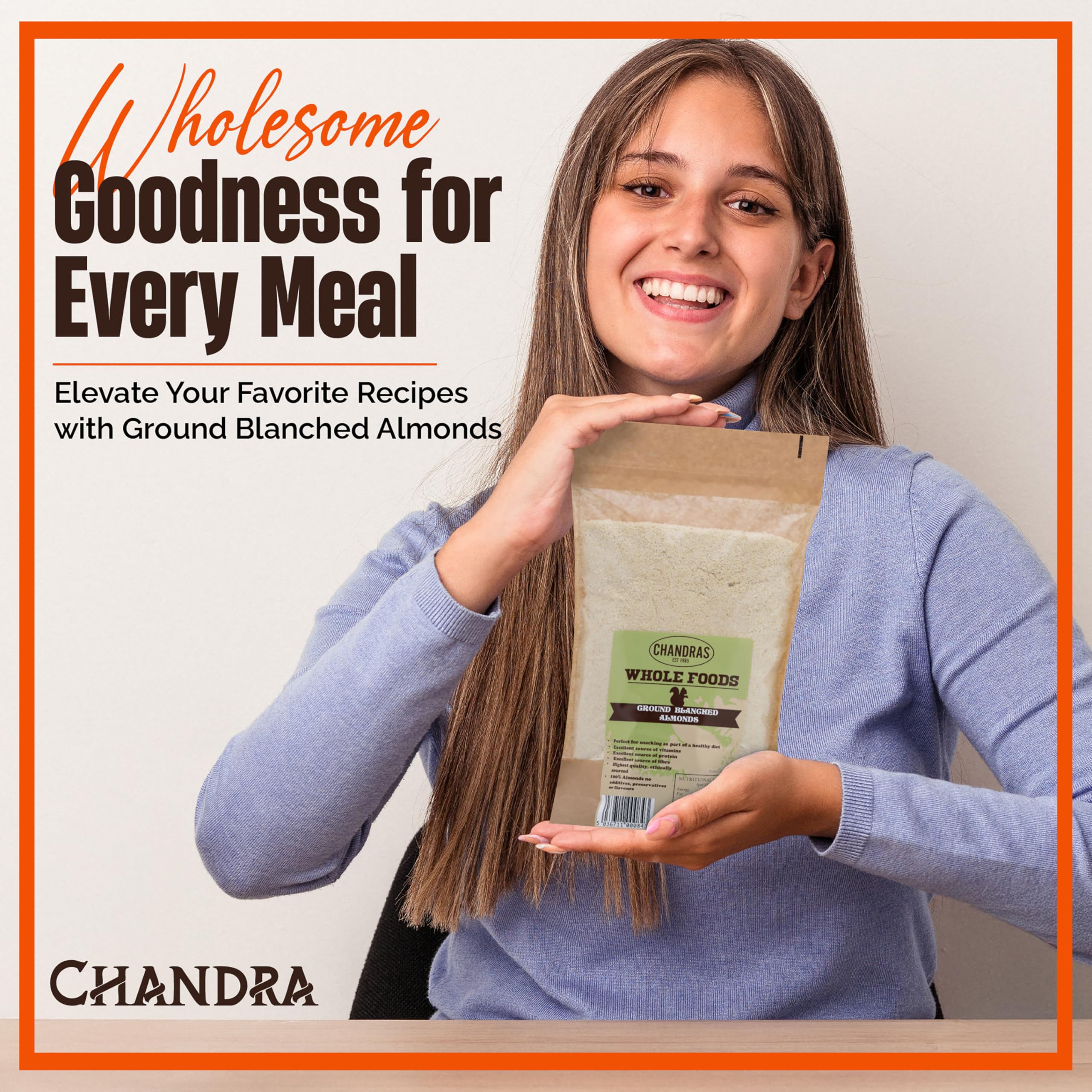 Chandra Whole Foods - Ground Almond Flour 1KG 6