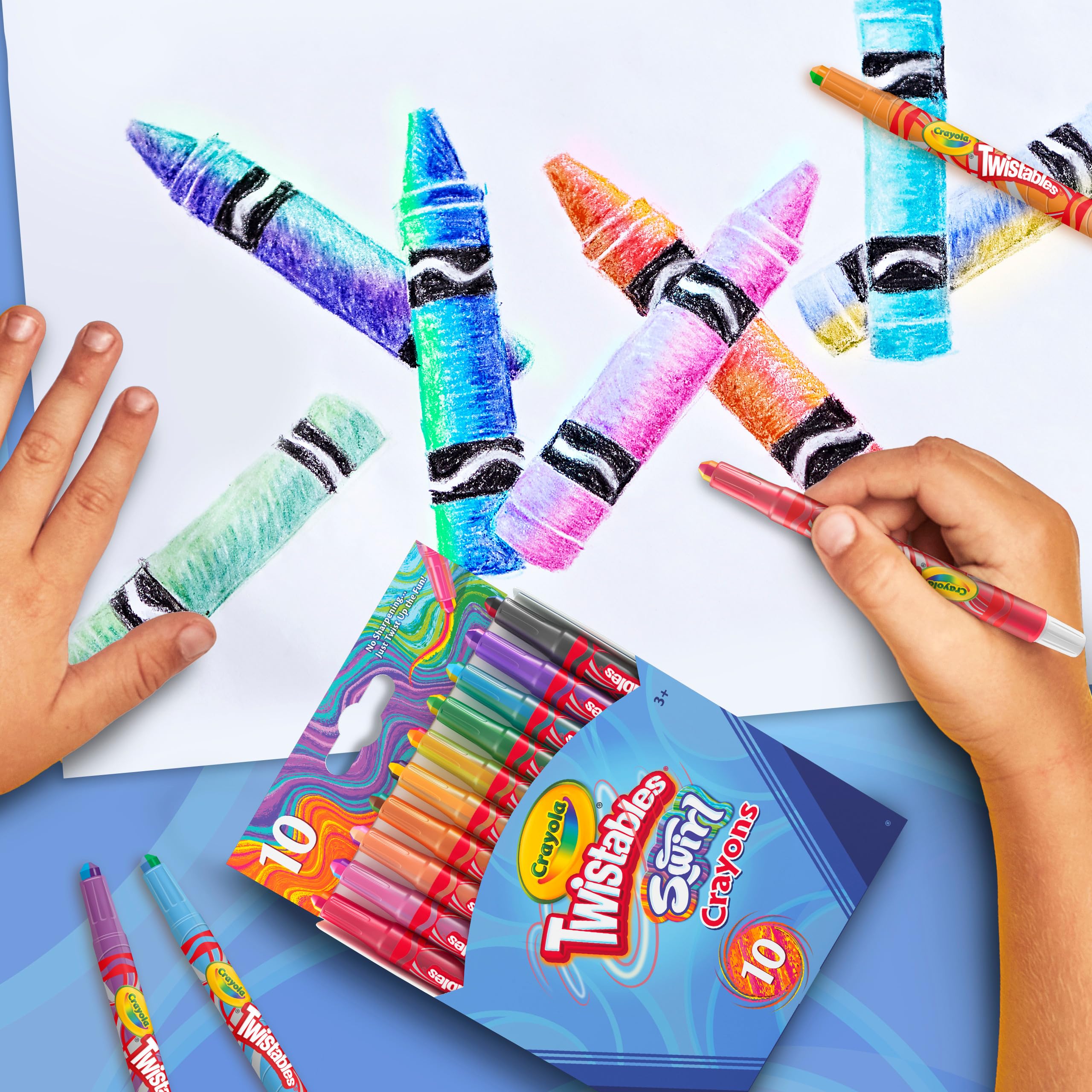 Crayola Swirl Mini Twistable Crayons - Assorted Colors (Pack of 10) | 4 Colors per Crayon | Twist-Up Design 5