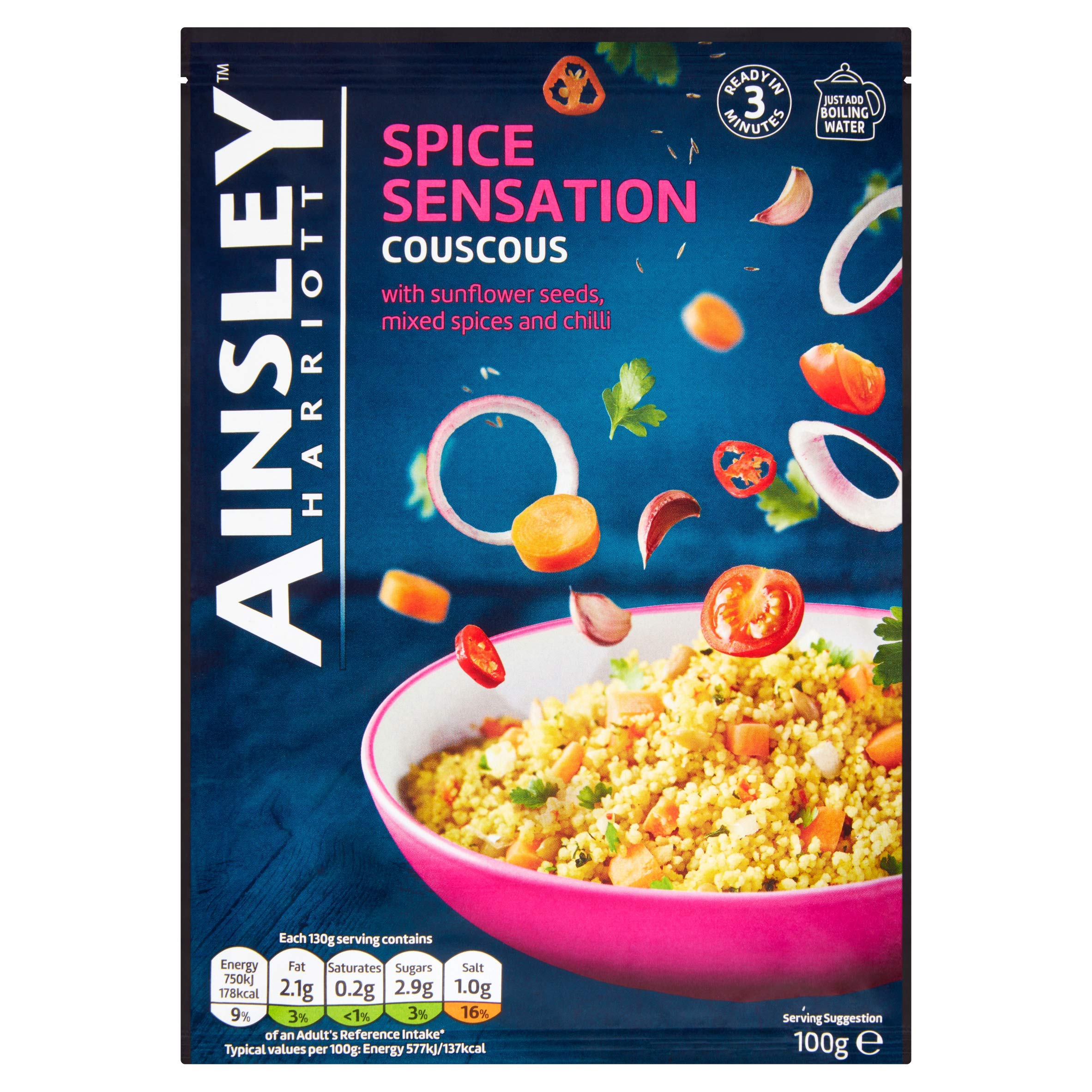 Ainsley Harriott Spice Sensation Couscous - 100g Bag, Pack of 12 | Low Fat