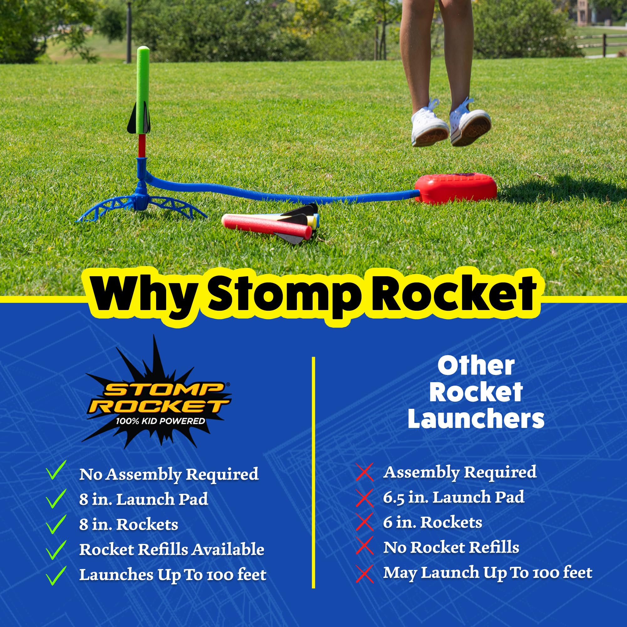 Stomp Rocket 20005 Junior Glow - Glow-in-the-Dark Foam Rockets for Kids Ages 3+ 10