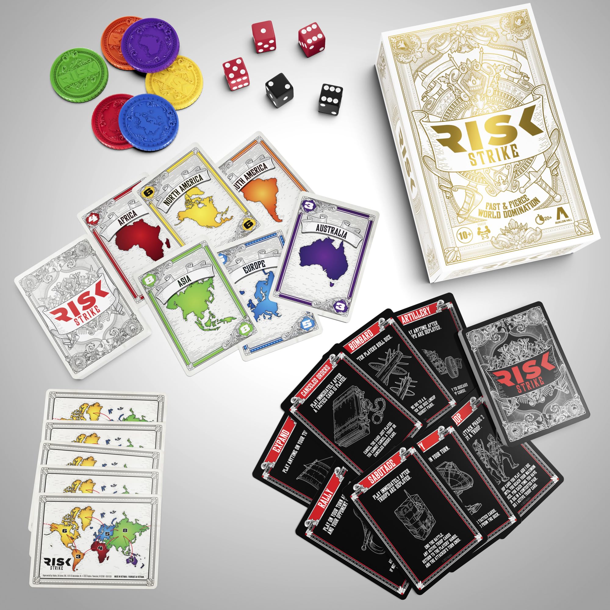 Hasbro Risk Strike Cards and Dice Game, Strategy Card Game for 2-5 Players, Ages 10 and Up 8