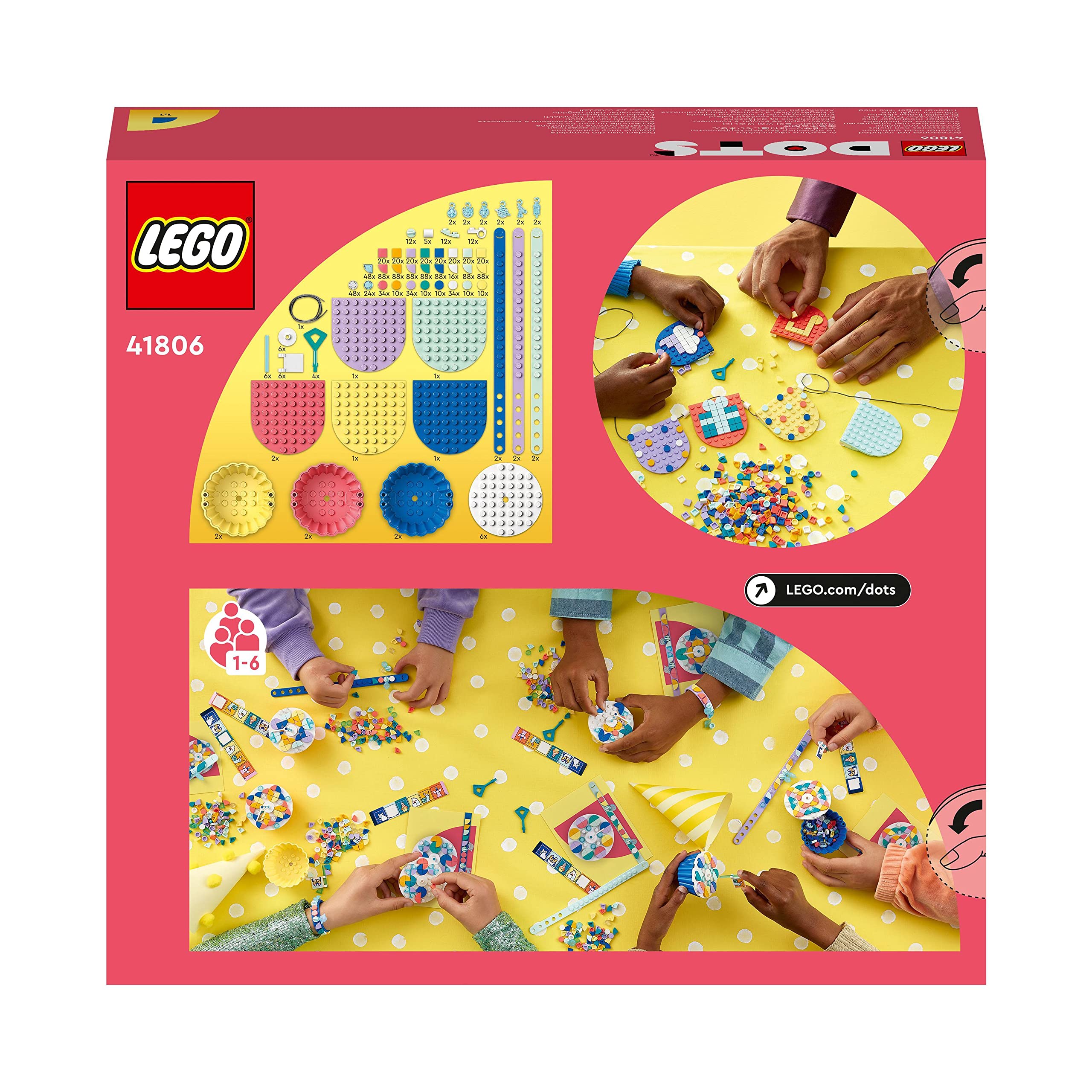 LEGO DOTS Ultimate Party Kit 41806 - DIY Party Craft Set with Cupcakes, Bracelets & Bunting for Kids 6+ 8